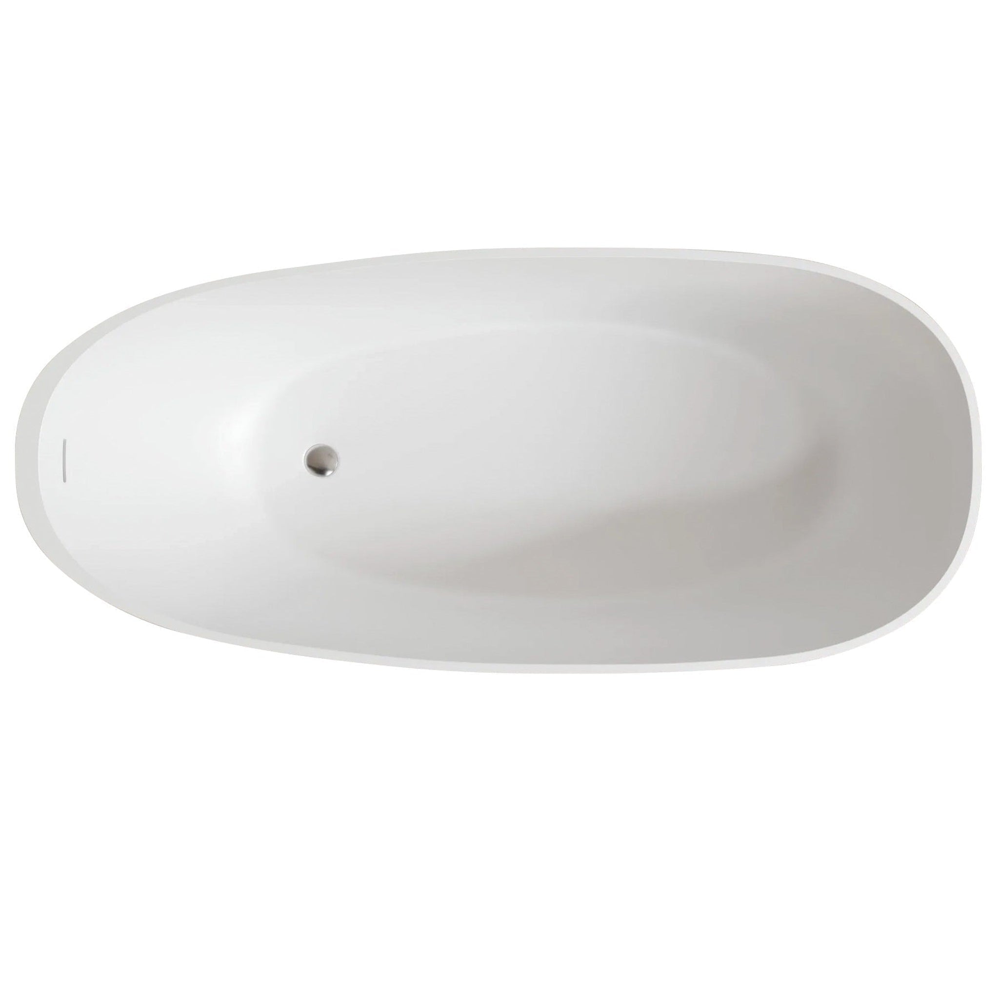 LaToscana by Paini, LaToscana Eco-Lapistone Mandia 67" White Satin Freestanding Solid Surface Soaking Bathtub