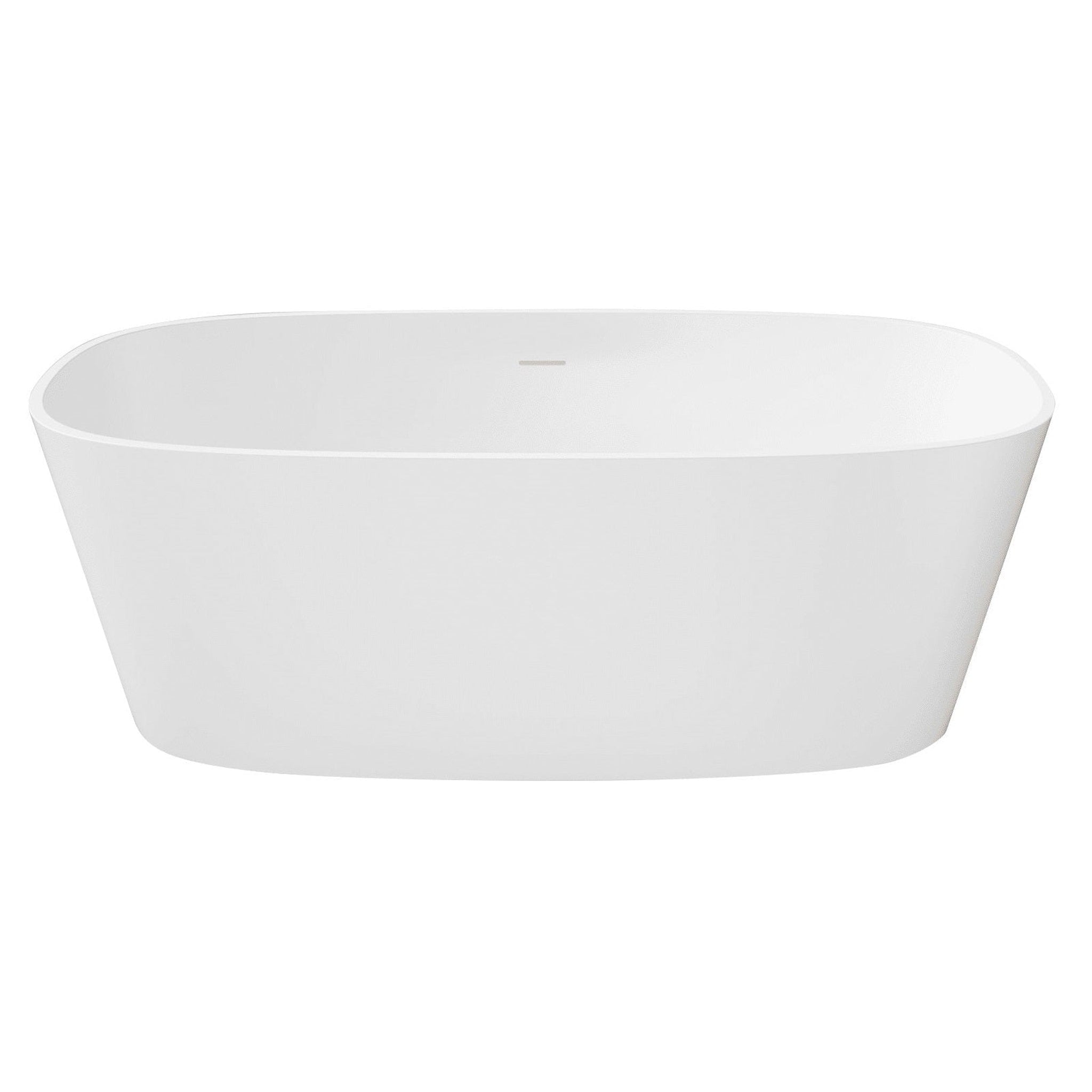 LaToscana by Paini, LaToscana Eco-Lapistone Padova 59" White Satin Freestanding Solid Surface Soaking Bathtub