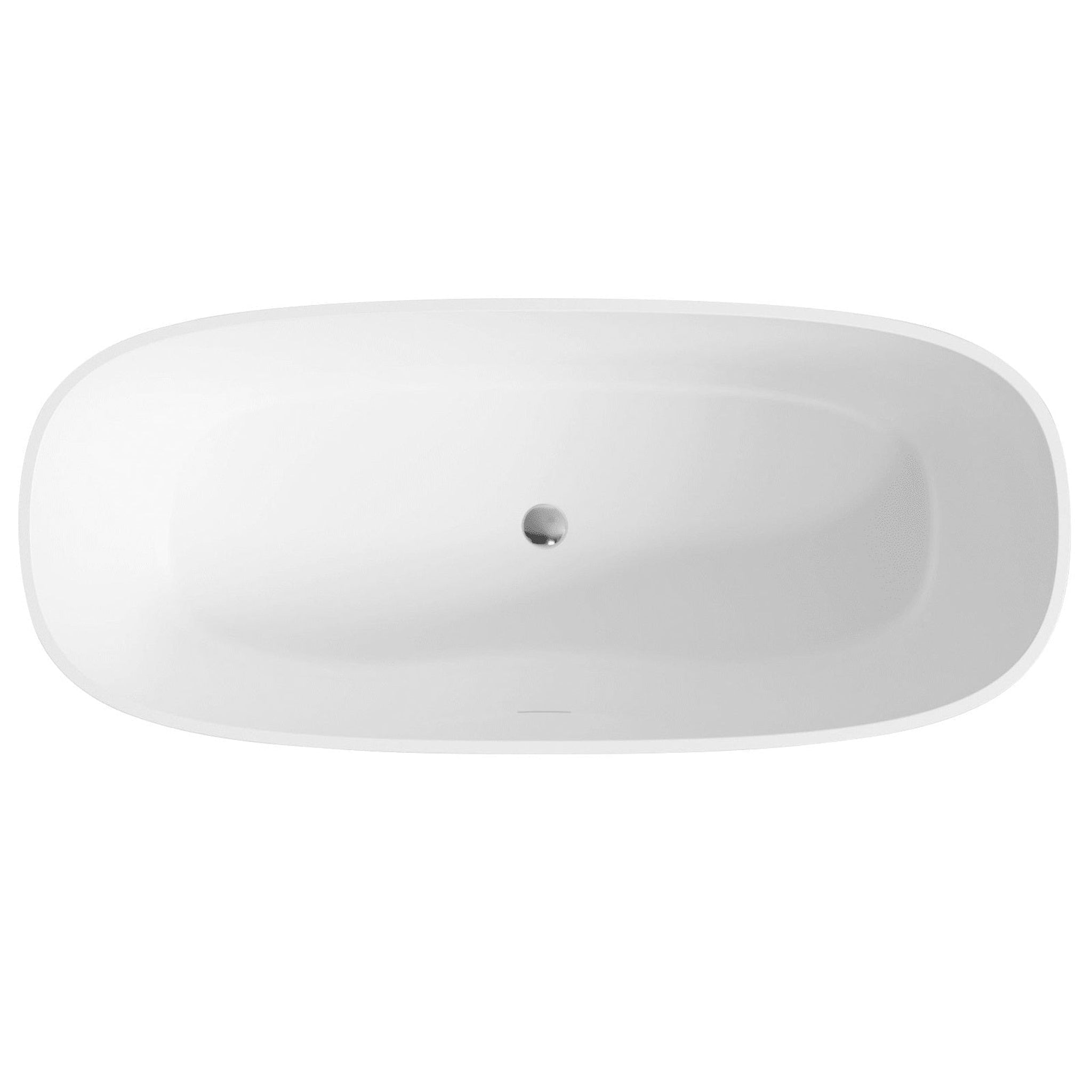 LaToscana by Paini, LaToscana Eco-Lapistone Padova 59" White Satin Freestanding Solid Surface Soaking Bathtub