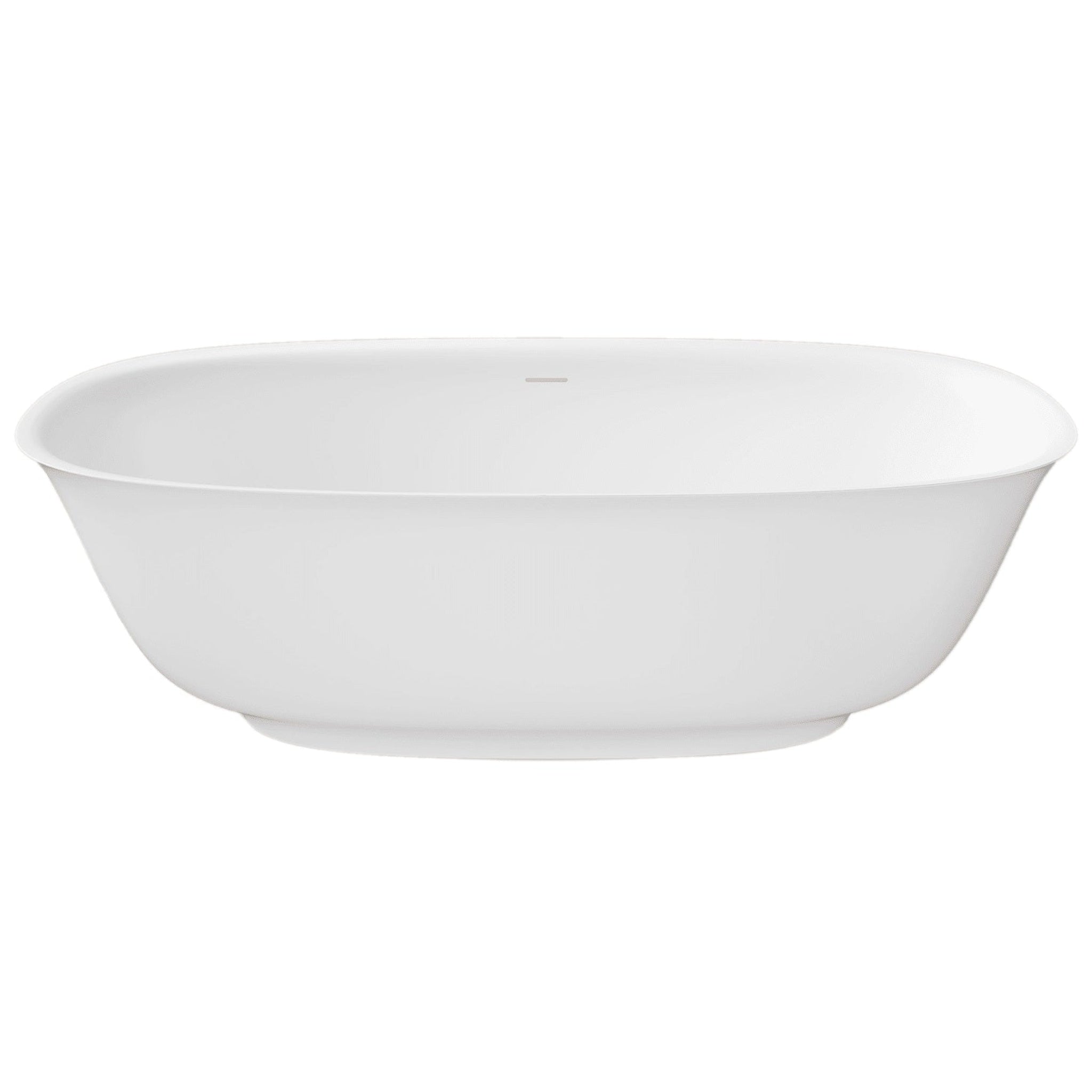 LaToscana by Paini, LaToscana Eco-Lapistone Ravenna 67" White Satin Freestanding Solid Surface Soaking Bathtub