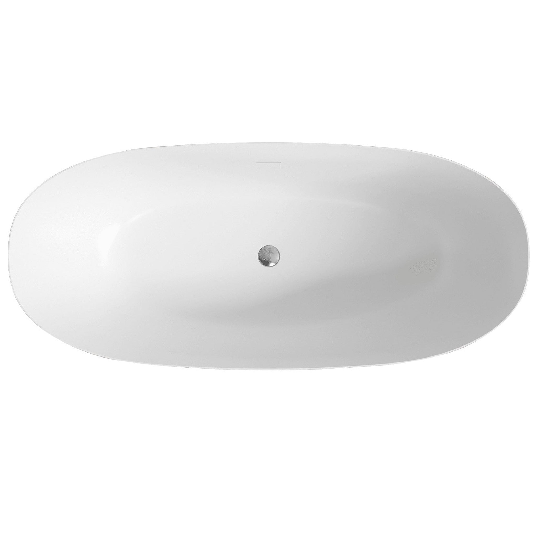 LaToscana by Paini, LaToscana Eco-Lapistone Treviso 63" White Satin Freestanding Solid Surface Soaking Bathtub