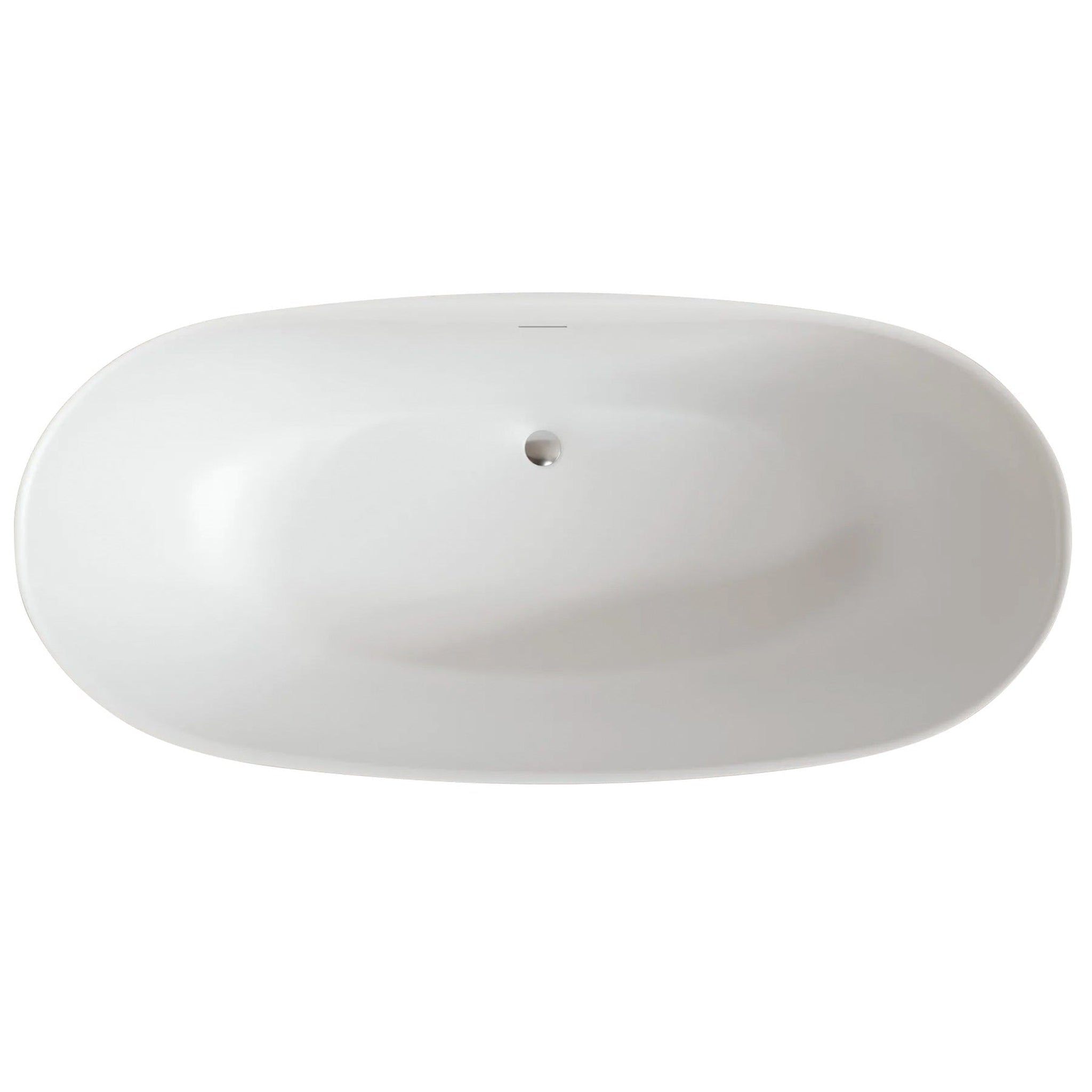 LaToscana by Paini, LaToscana Eco-Lapistone Vittoria 59" White Satin Freestanding Solid Surface Soaking Bathtub