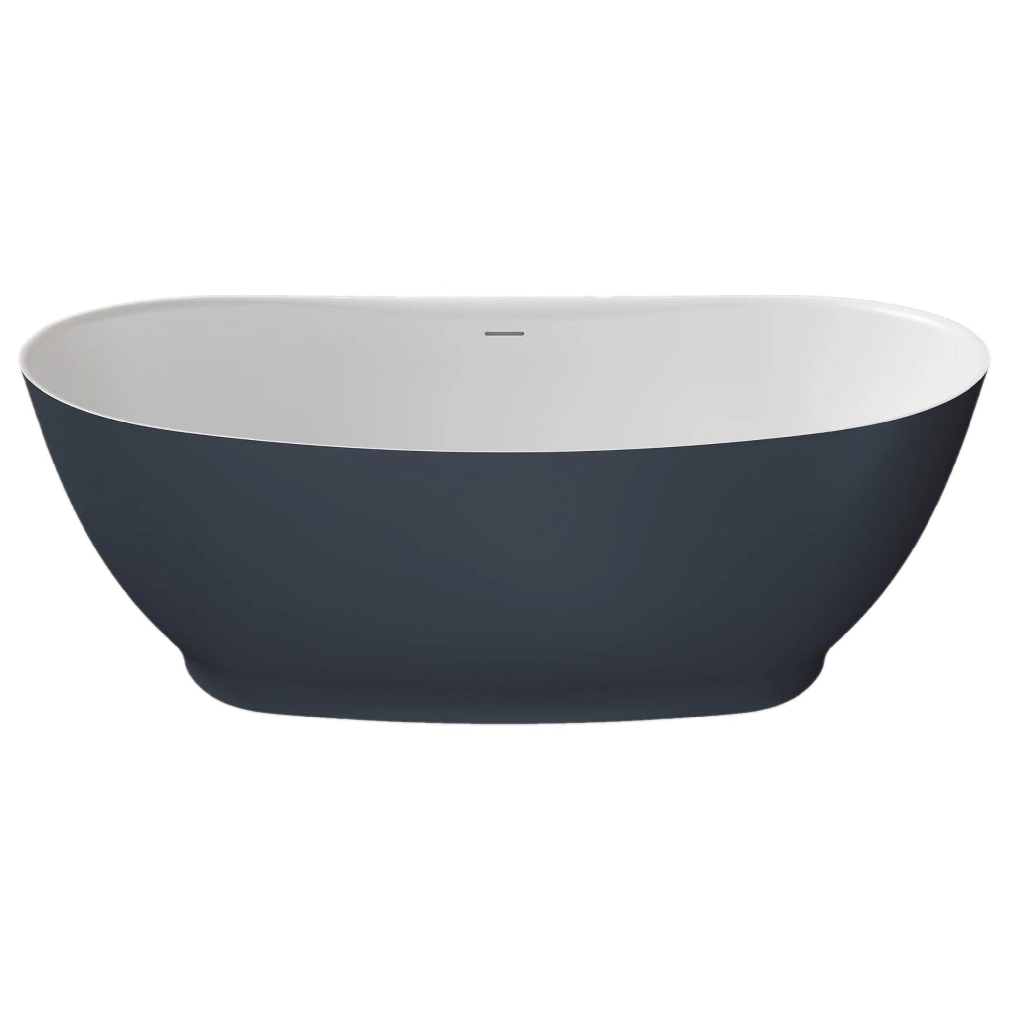 LaToscana by Paini, LaToscana Eco-Lapistone Vittoria 65" Midnight Blue Matte Freestanding Solid Surface Soaking Bathtub