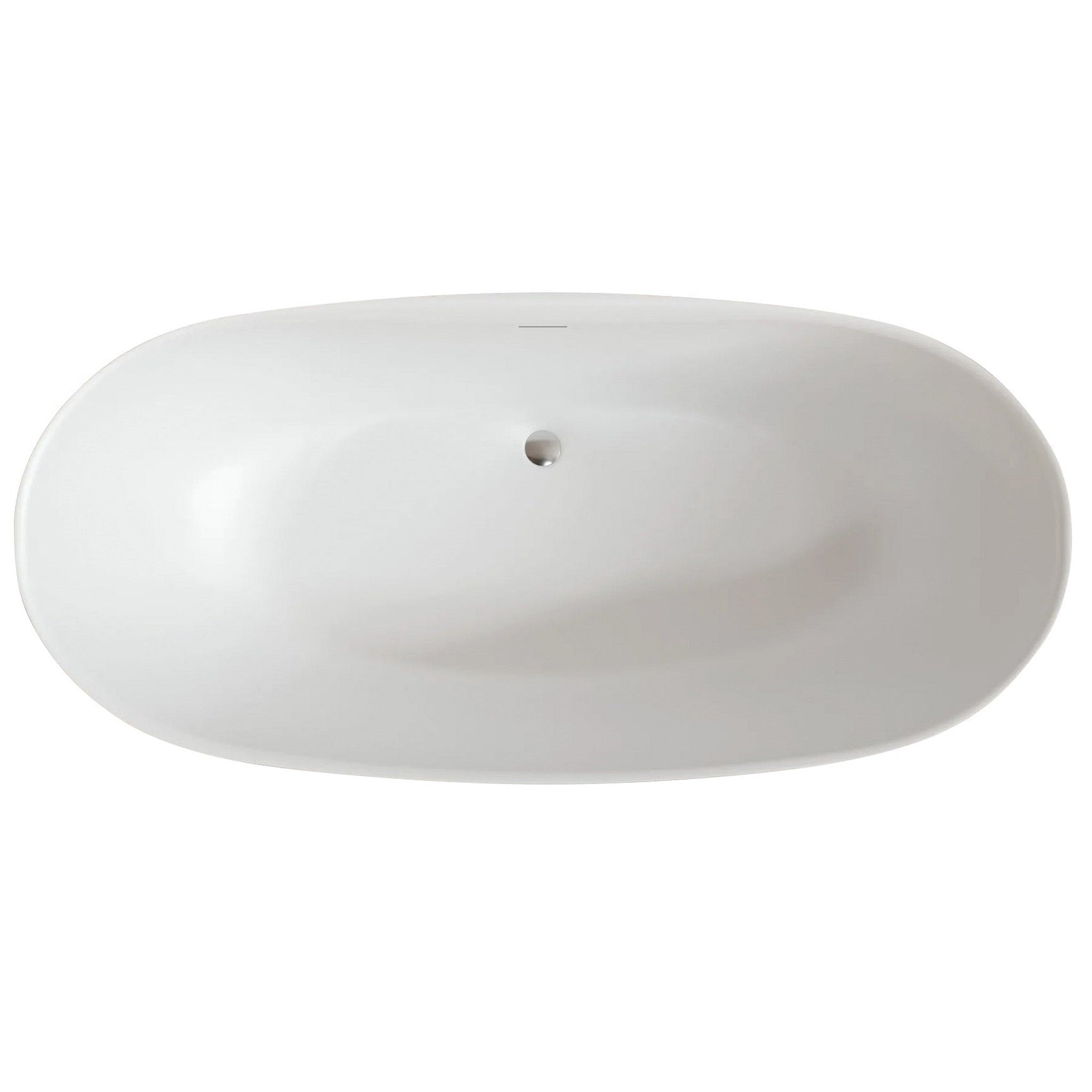LaToscana by Paini, LaToscana Eco-Lapistone Vittoria 65" White Satin Freestanding Solid Surface Soaking Bathtub