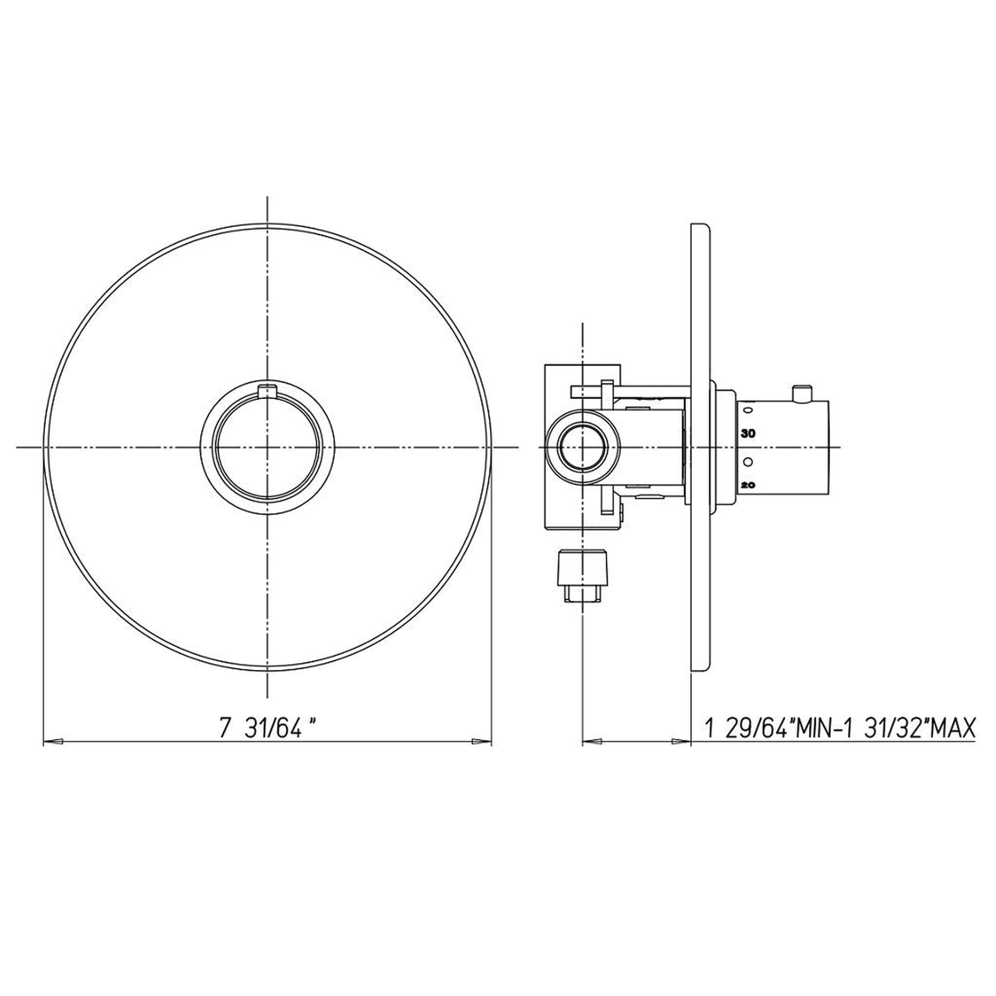 LaToscana by Paini, LaToscana Elba Brushed Nickel 3/4" Thermostatic Trim