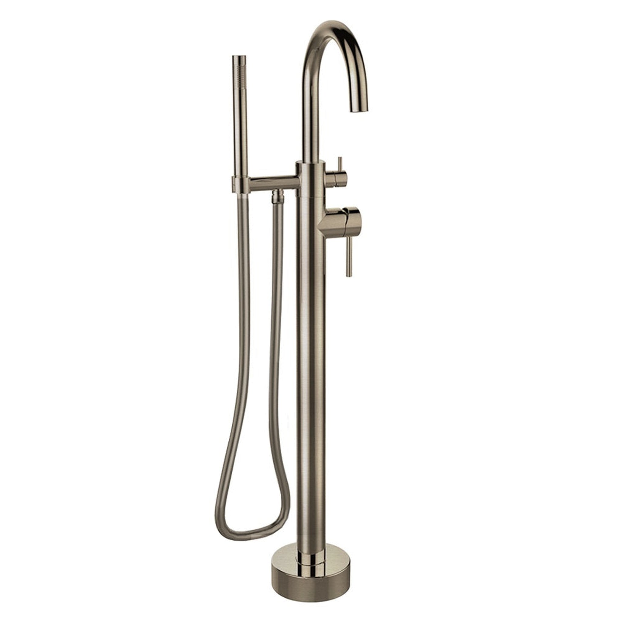 LaToscana by Paini, LaToscana Elba Brushed Nickel Floor-Mounted Freestanding Tub Filler With Handheld Shower