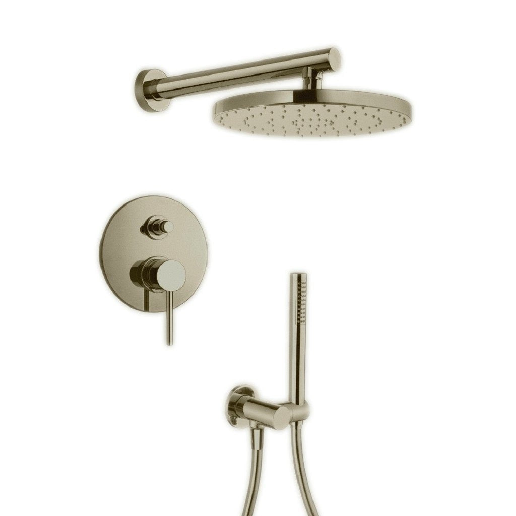 LaToscana by Paini, LaToscana Elba Brushed Nickel Pressure Balance Shower Kit With Handheld Shower