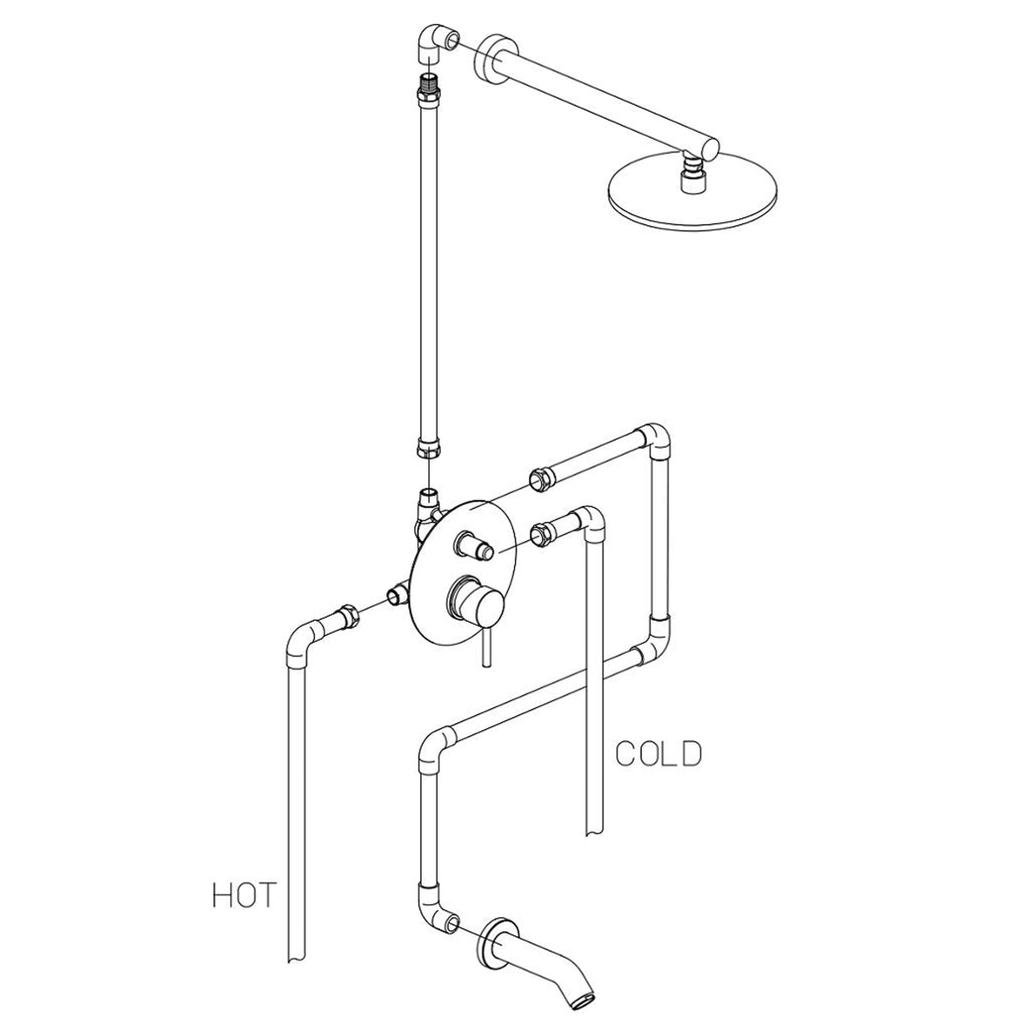 LaToscana by Paini, LaToscana Elba Brushed Nickel Pressure Balance Tub & Shower Kit