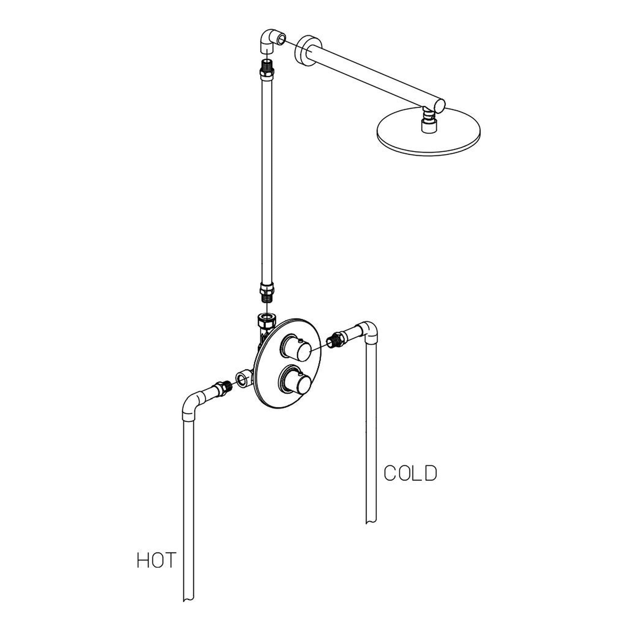 LaToscana by Paini, LaToscana Elba Brushed Nickel Thermostatic Shower Kit