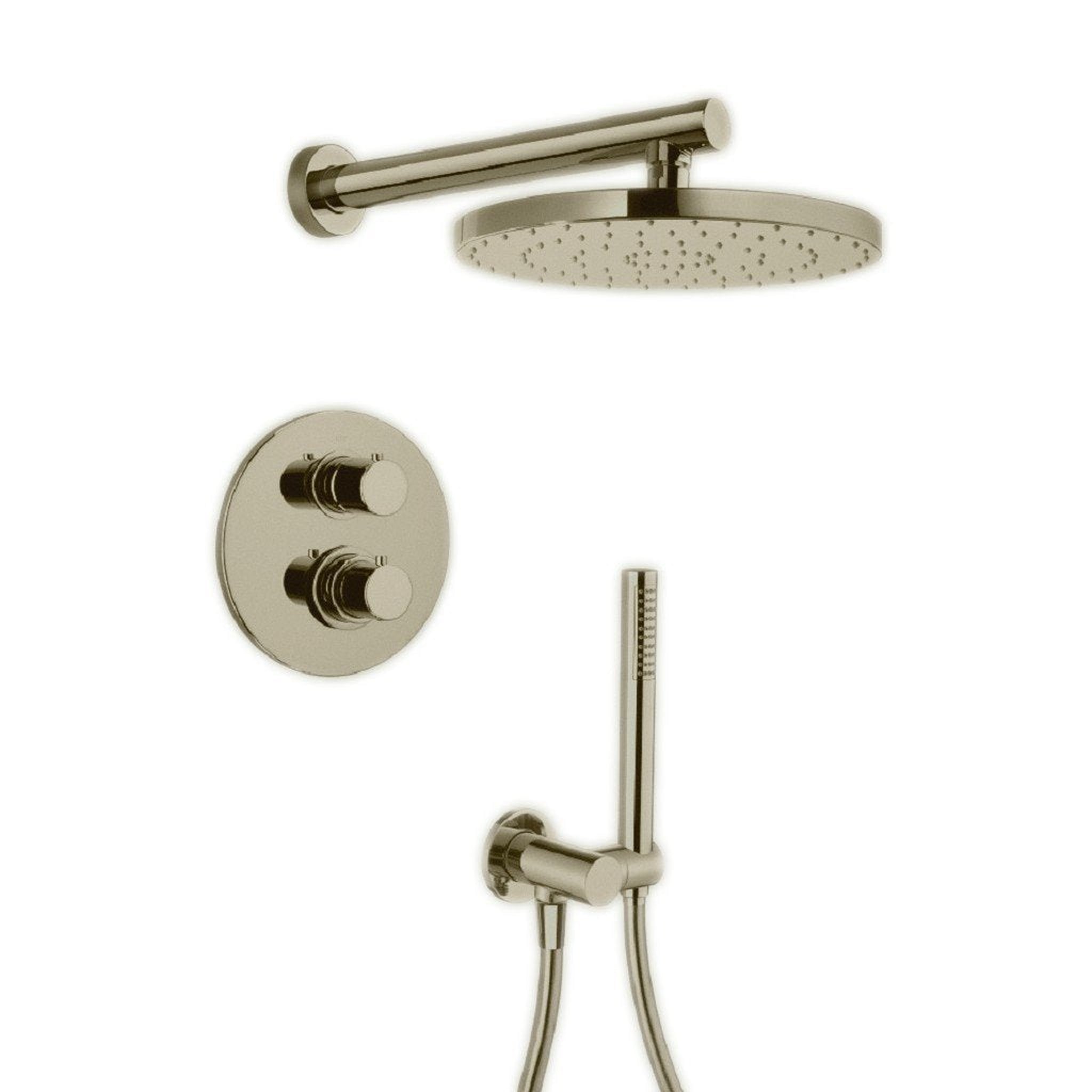 LaToscana by Paini, LaToscana Elba Brushed Nickel Thermostatic Shower Kit With Handheld Shower