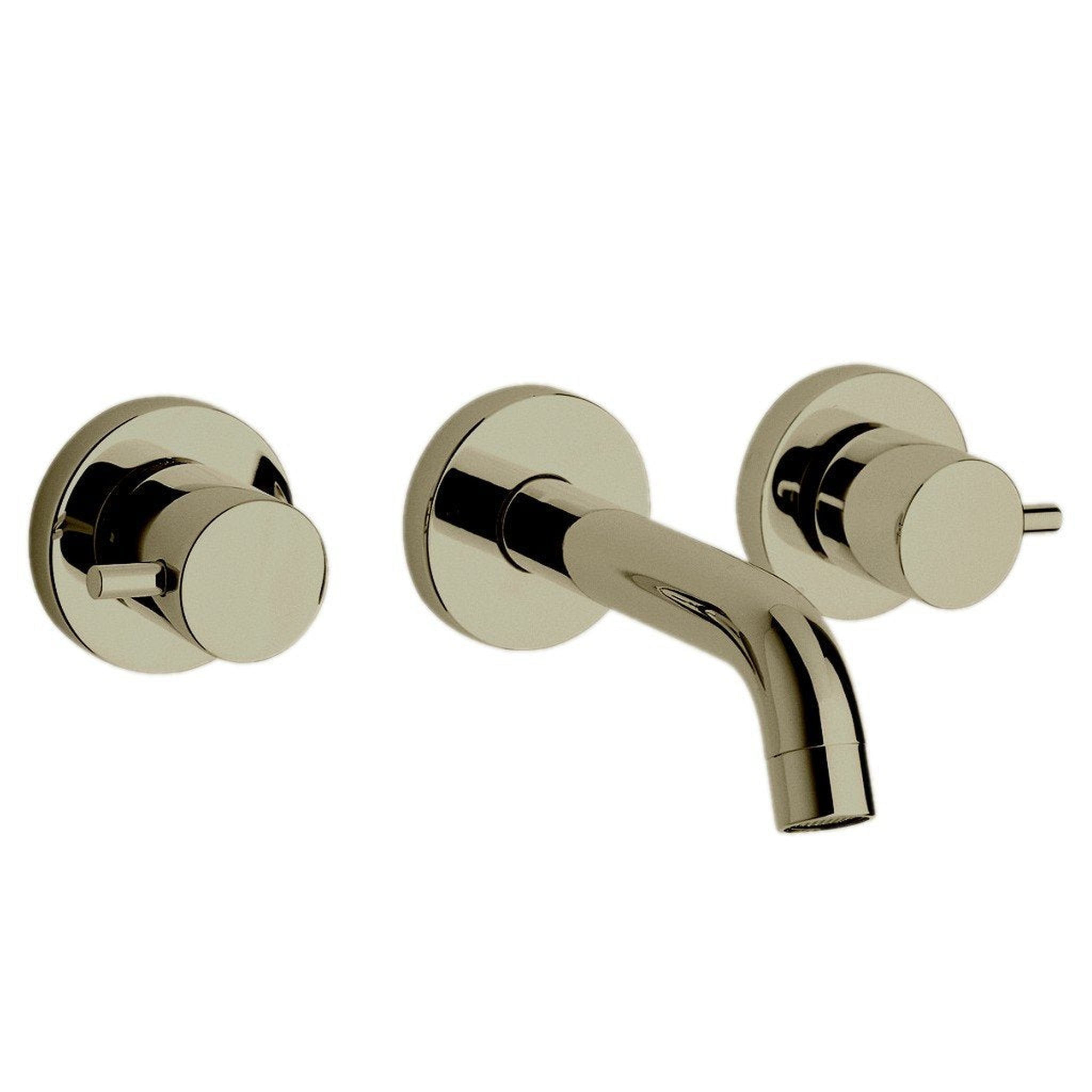 LaToscana by Paini, LaToscana Elba Brushed Nickel Wall-Mounted Lavatory Faucet With Lever Handles