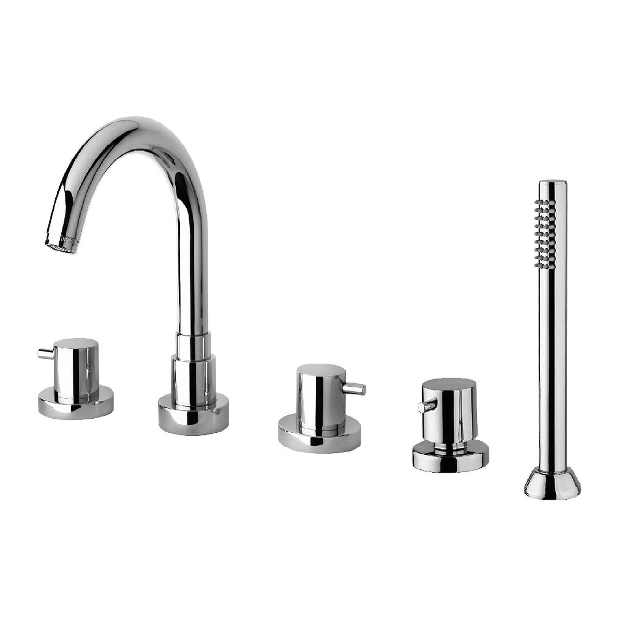 LaToscana by Paini, LaToscana Elba Chrome Roman Tub Faucet With Lever Handles, Diverter & Handheld Shower