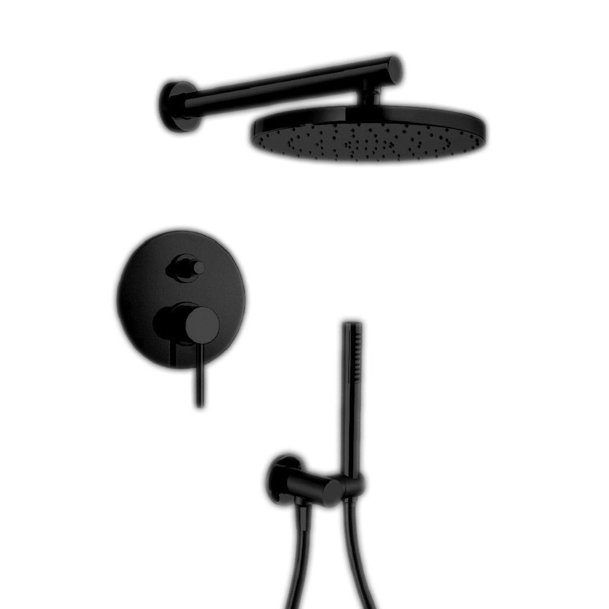 LaToscana by Paini, LaToscana Elba Matt Black Pressure Balance Shower Kit With Handheld Shower