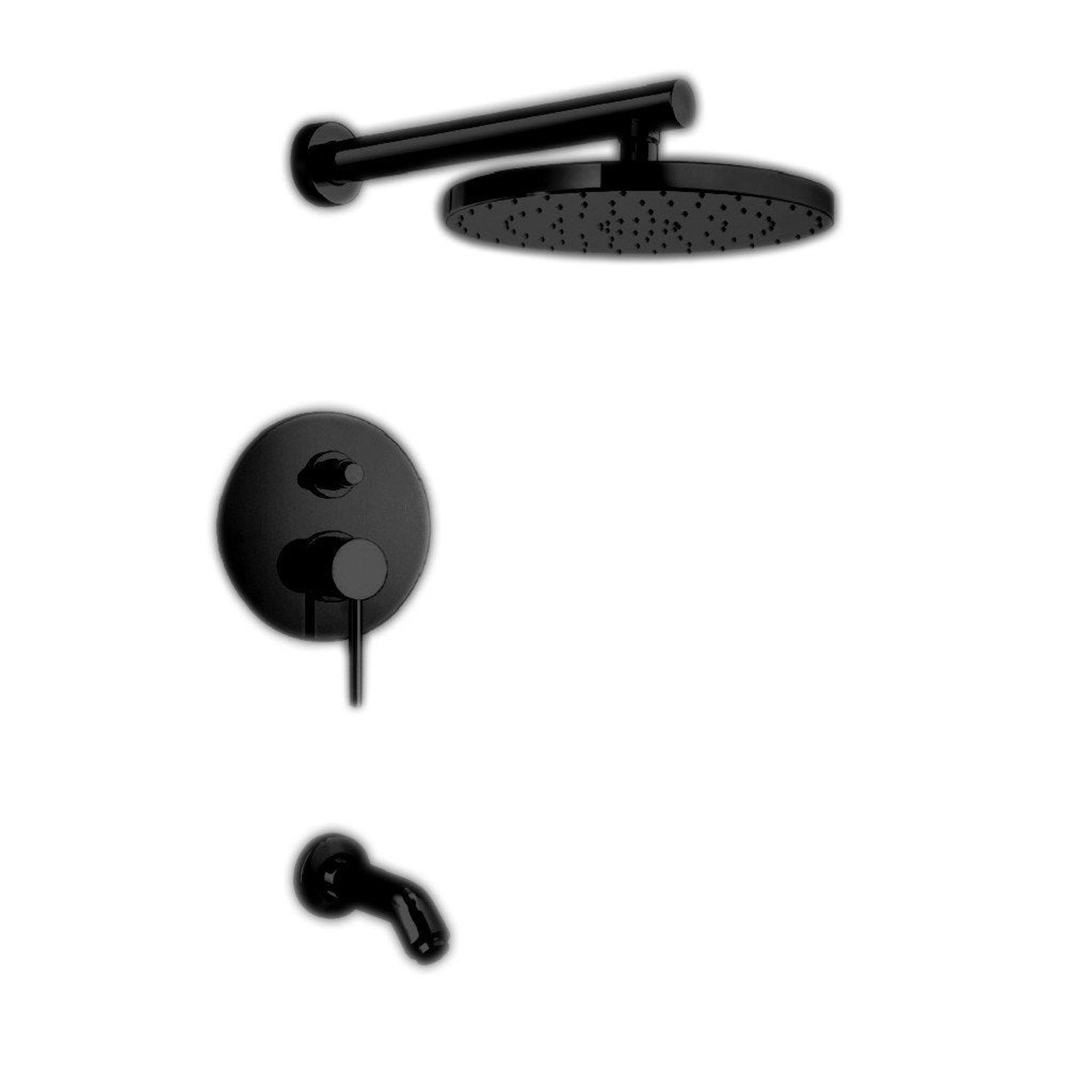 LaToscana by Paini, LaToscana Elba Matt Black Pressure Balance Tub & Shower Kit