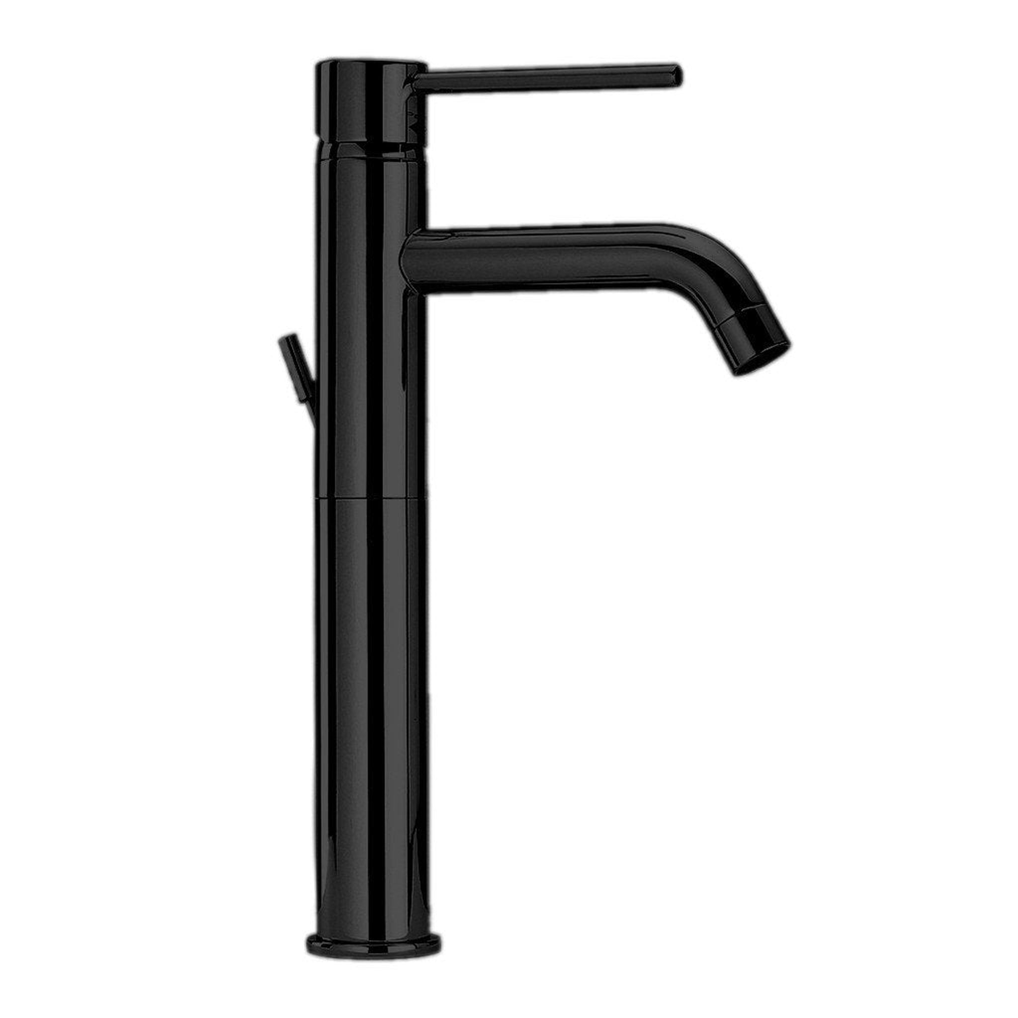 LaToscana by Paini, LaToscana Elba Matt Black Tall Single Lever Handle Lavatory Vessel Faucet