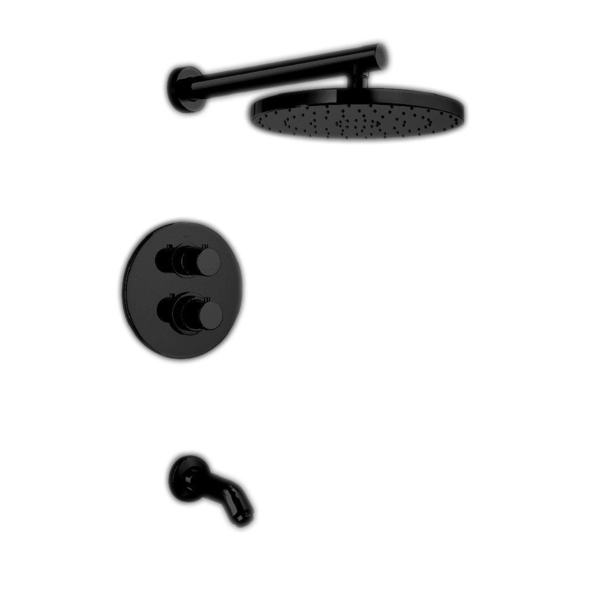 LaToscana by Paini, LaToscana Elba Matt Black Thermostatic Tub & Shower Kit