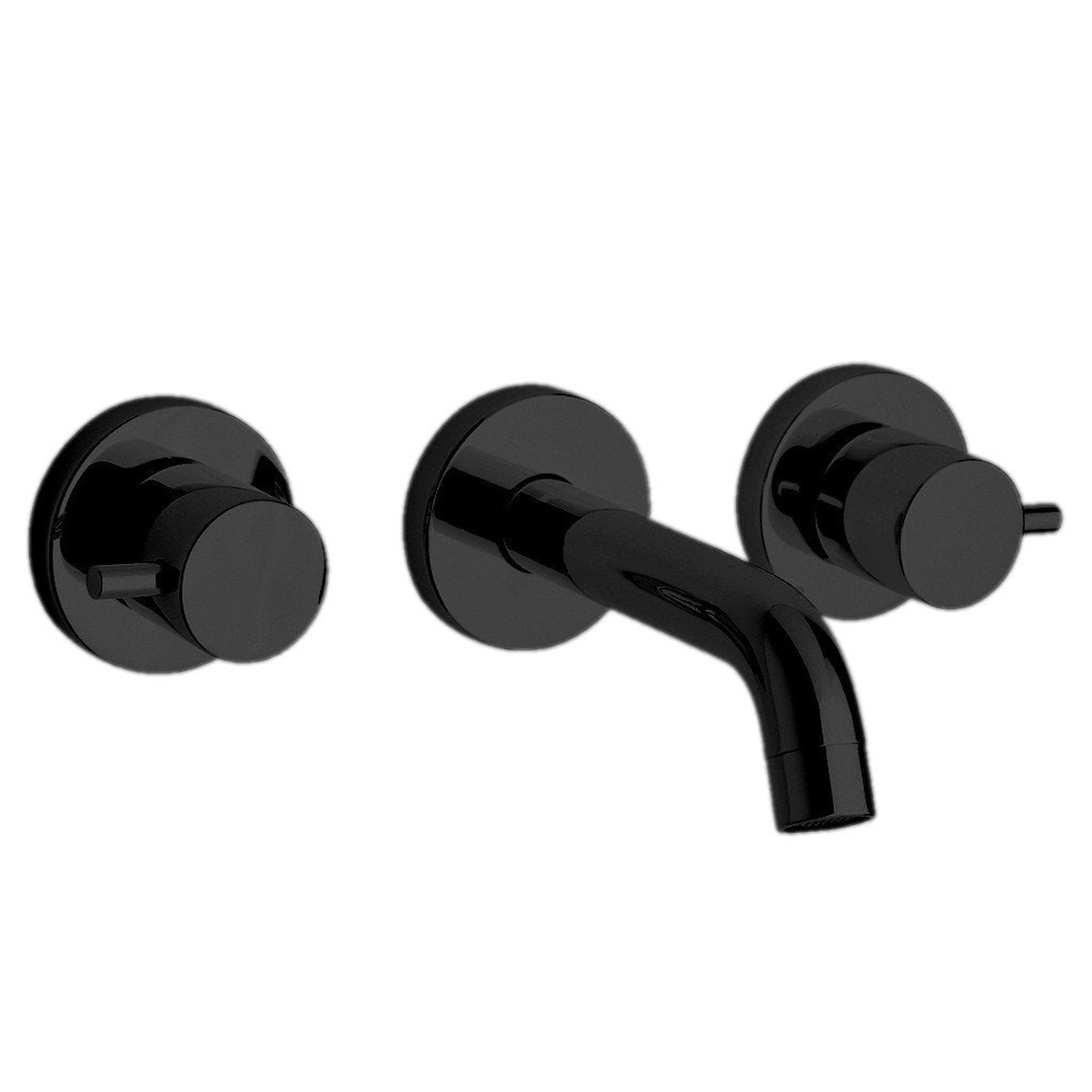 LaToscana by Paini, LaToscana Elba Matt Black Wall-Mounted Lavatory Faucet With Lever Handles