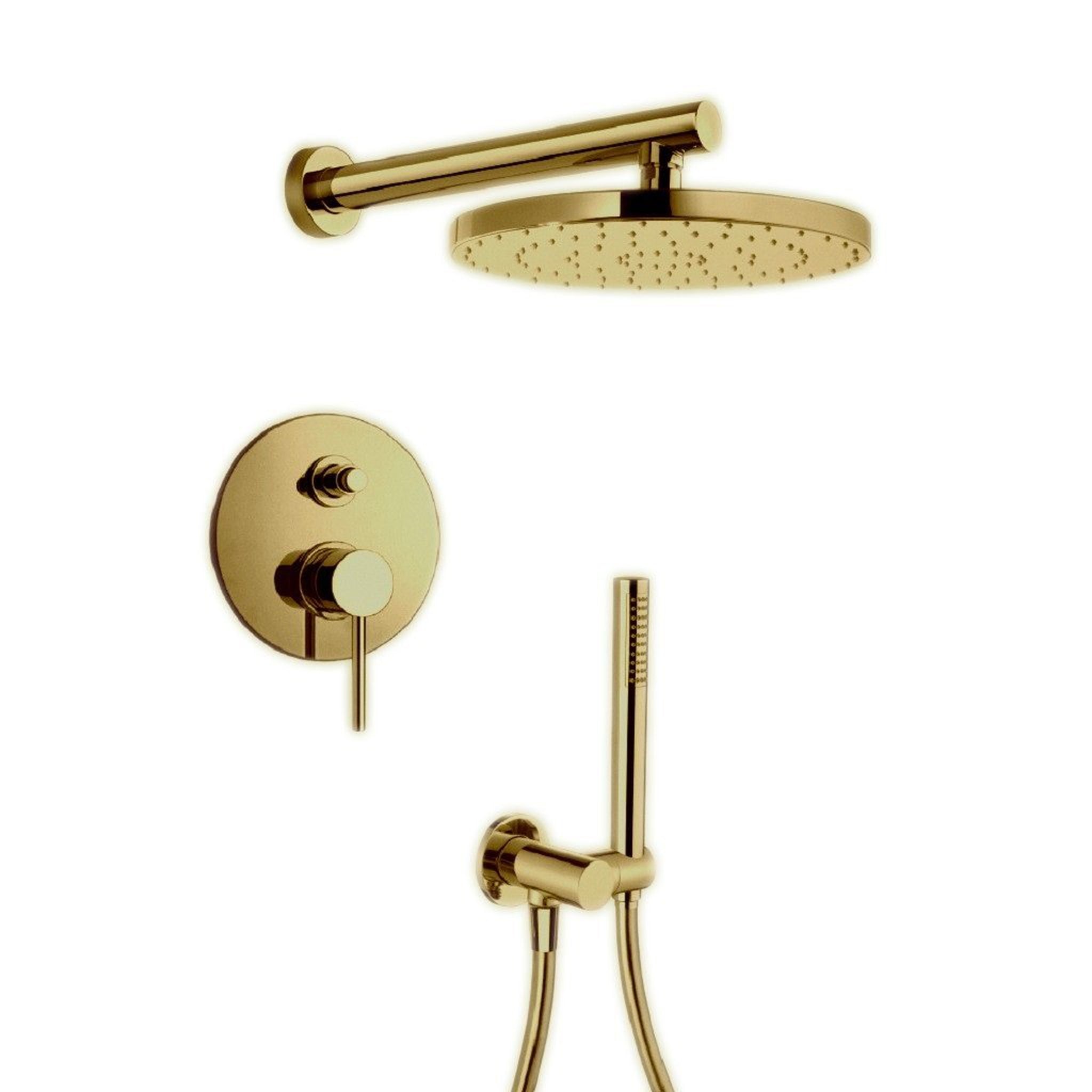 LaToscana by Paini, LaToscana Elba Matt Gold Pressure Balance Shower Kit With Handheld Shower