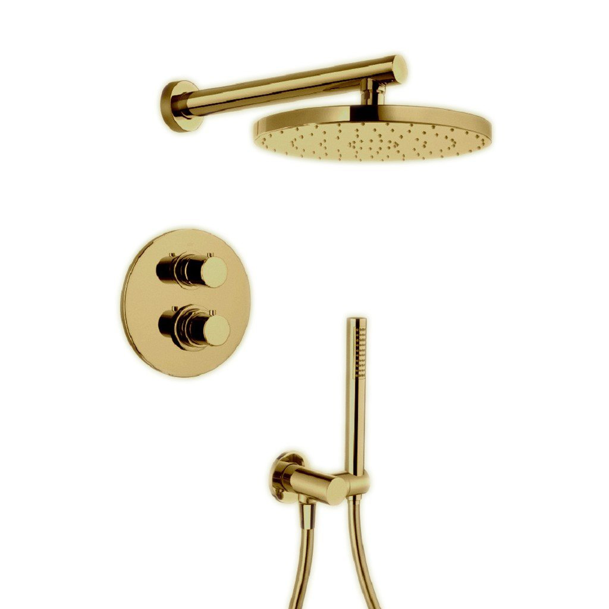 LaToscana by Paini, LaToscana Elba Matt Gold Thermostatic Shower Kit With Handheld Shower