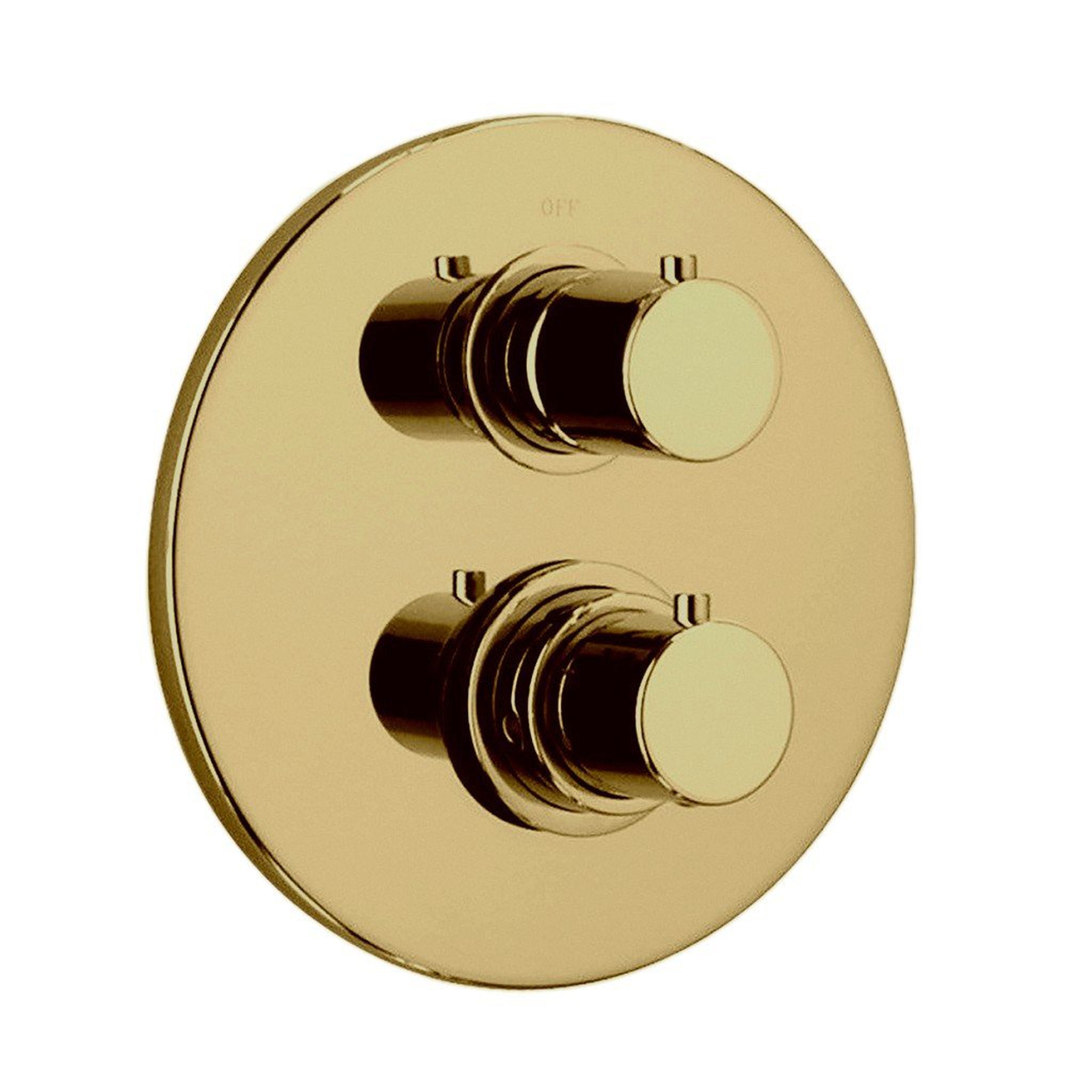 LaToscana by Paini, LaToscana Elba Matt Gold Thermostatic Trim With 3/4" Ceramic Disc Volume Control