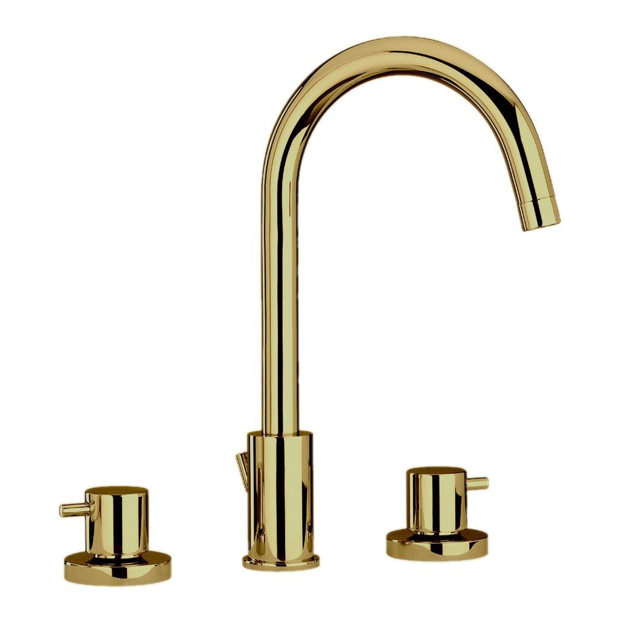 LaToscana by Paini, LaToscana Elba Matt Gold Widespread Lavatory Faucet With Lever Handles