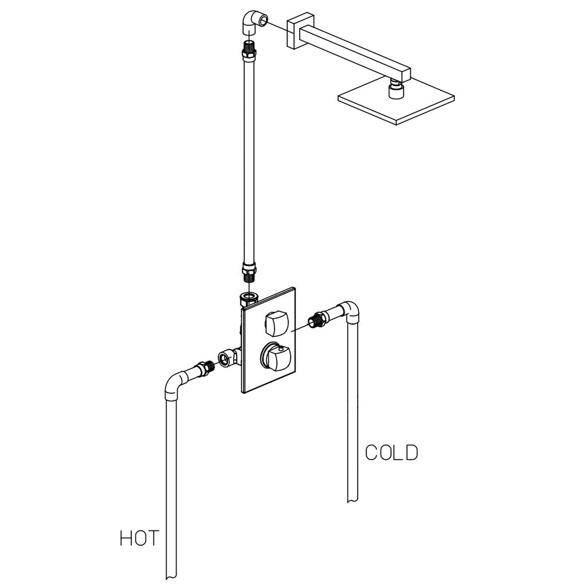 LaToscana by Paini, LaToscana Lady Brushed Nickel Thermostatic Shower Kit