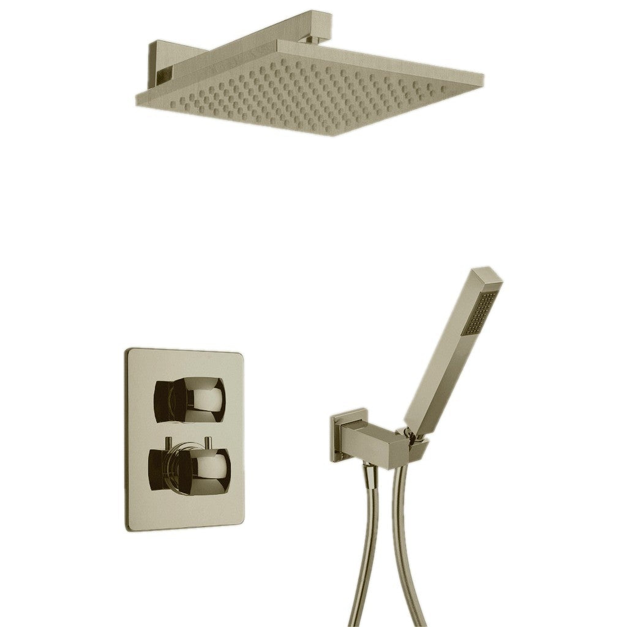 LaToscana by Paini, LaToscana Lady Brushed Nickel Thermostatic Shower Kit With Handheld Shower