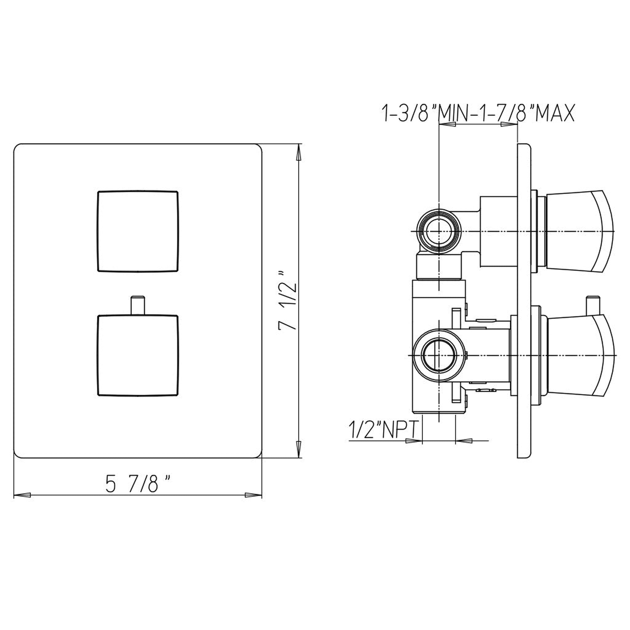 LaToscana by Paini, LaToscana Lady Chrome Thermostatic Trim With 2-Way Diverter Volume Control