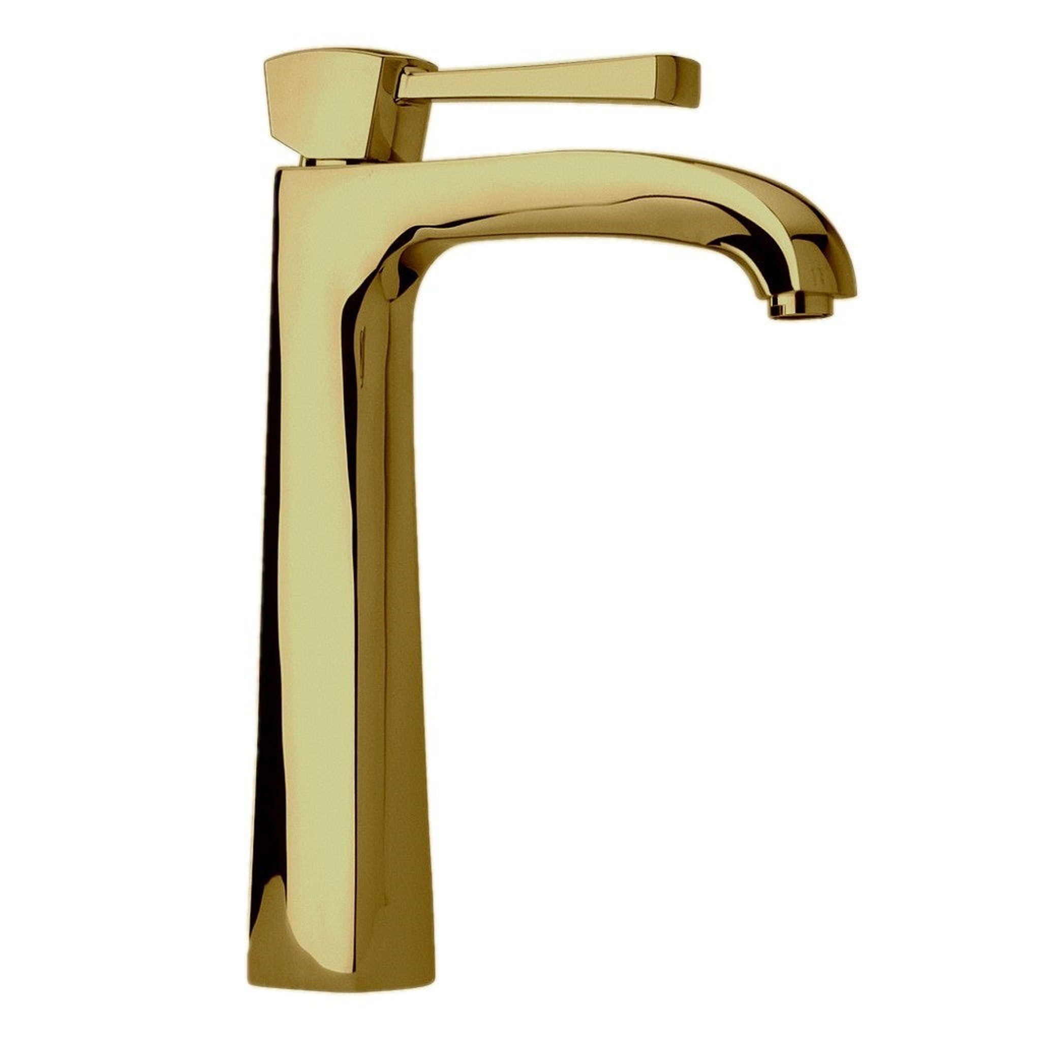 LaToscana by Paini, LaToscana Lady Matt Gold Tall Single Lever Handle Lavatory Vessel Faucet