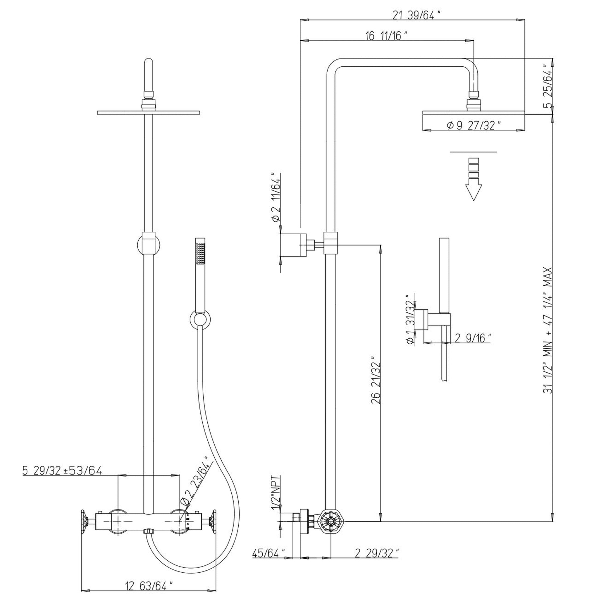 LaToscana by Paini, LaToscana Lucia Exposed Shower Column