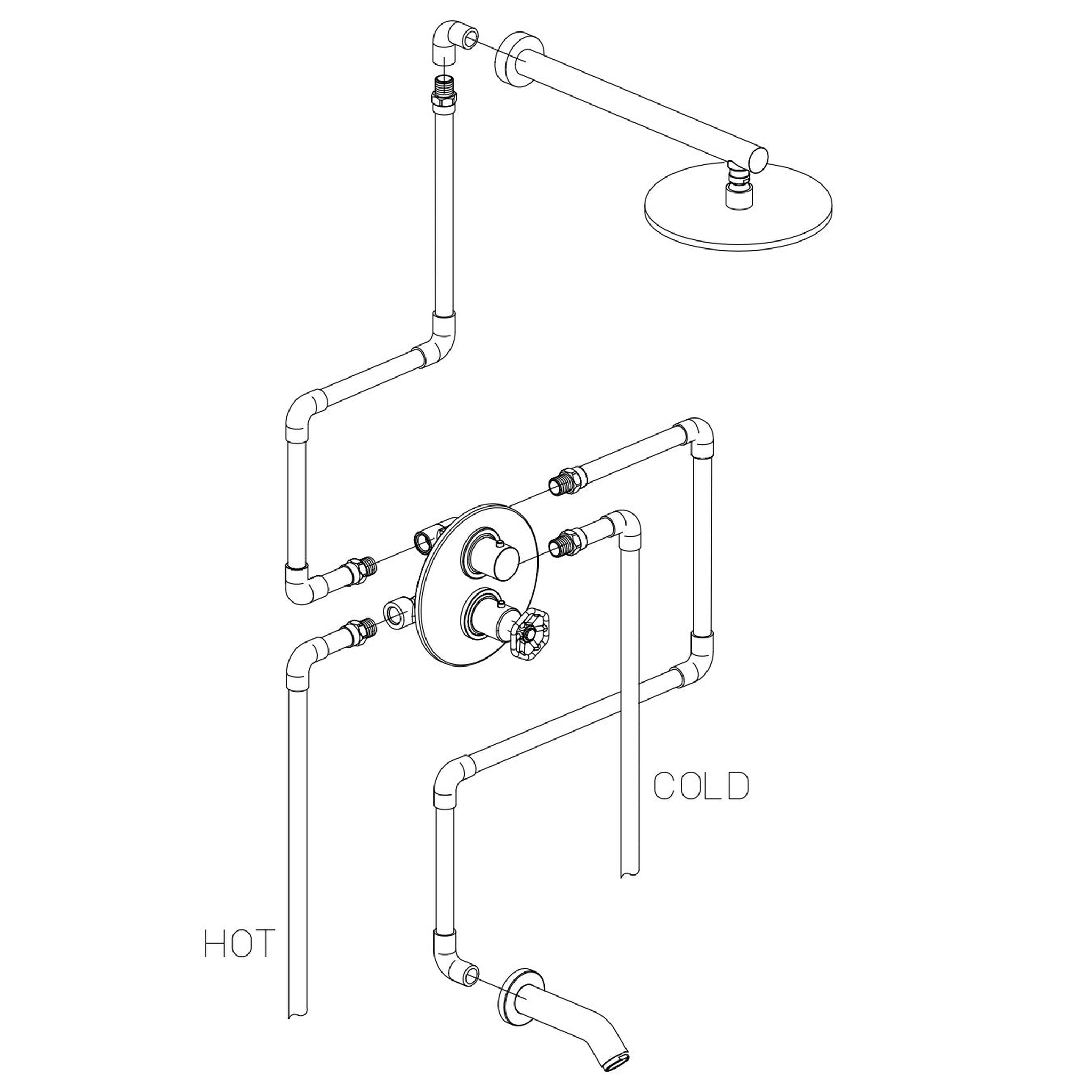 LaToscana by Paini, LaToscana Lucia Thermostatic Tub & Shower Kit