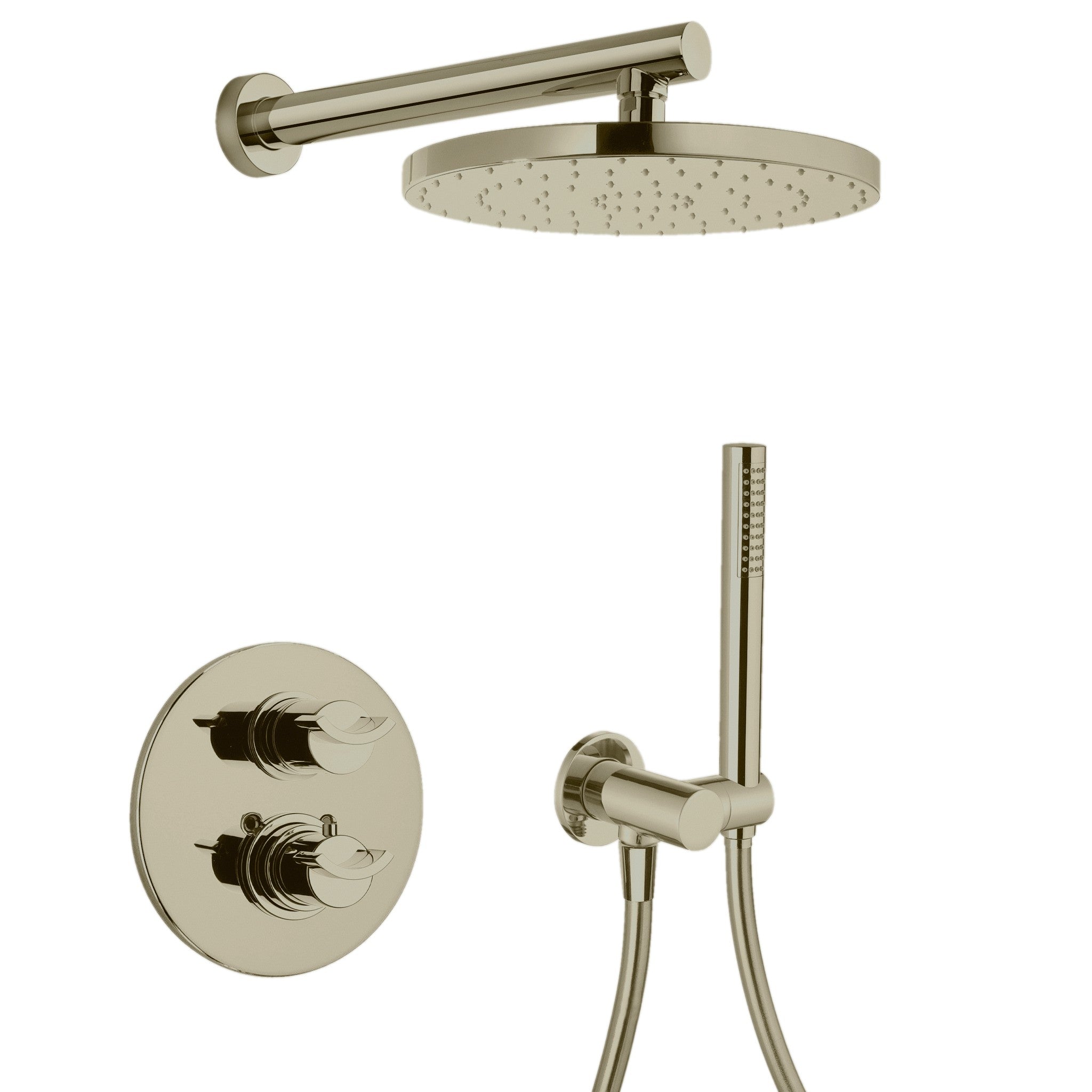 LaToscana by Paini, LaToscana Morgana Brushed Nickel Thermostatic Shower Kit With Handheld Shower