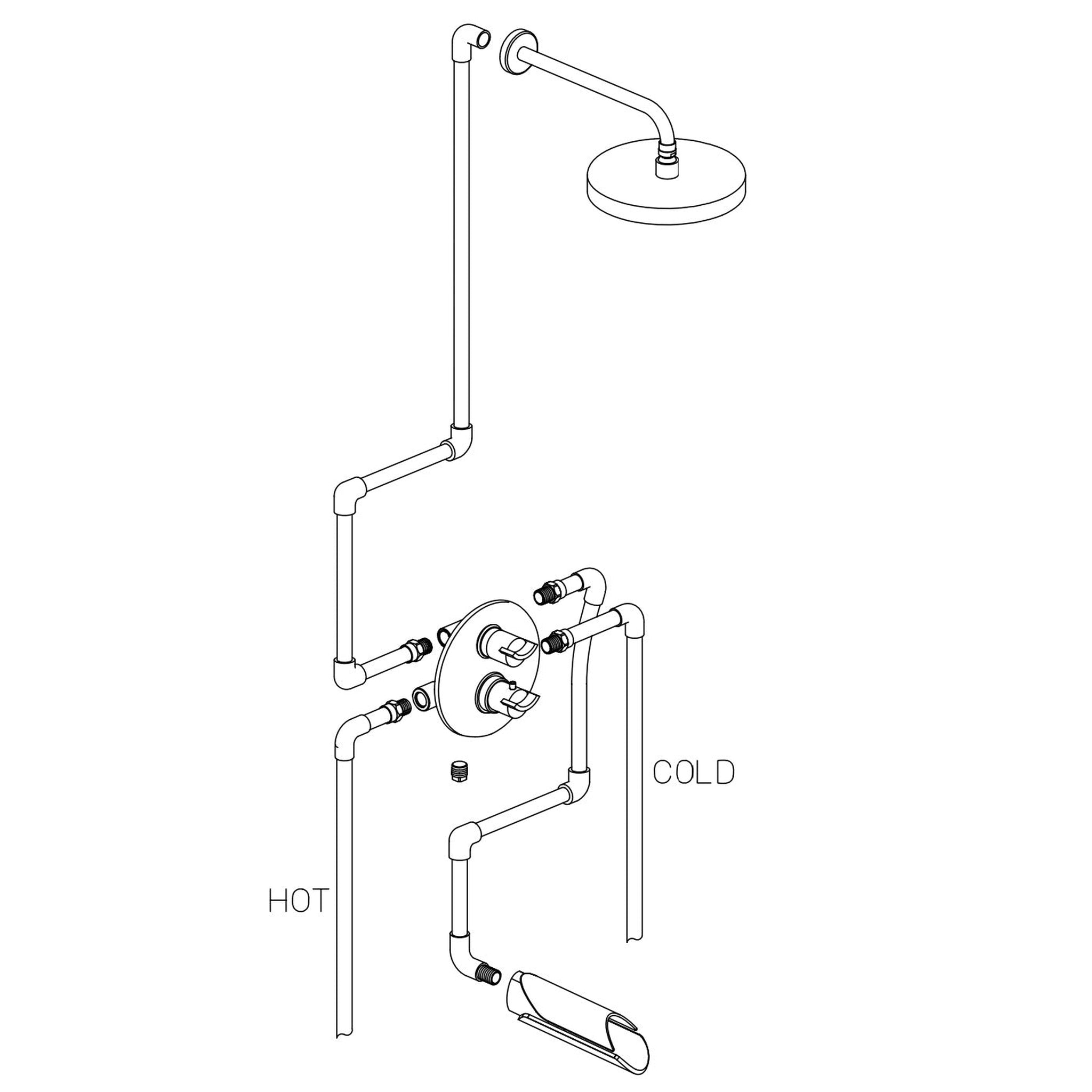 LaToscana by Paini, LaToscana Morgana Brushed Nickel Thermostatic Tub & Shower Kit