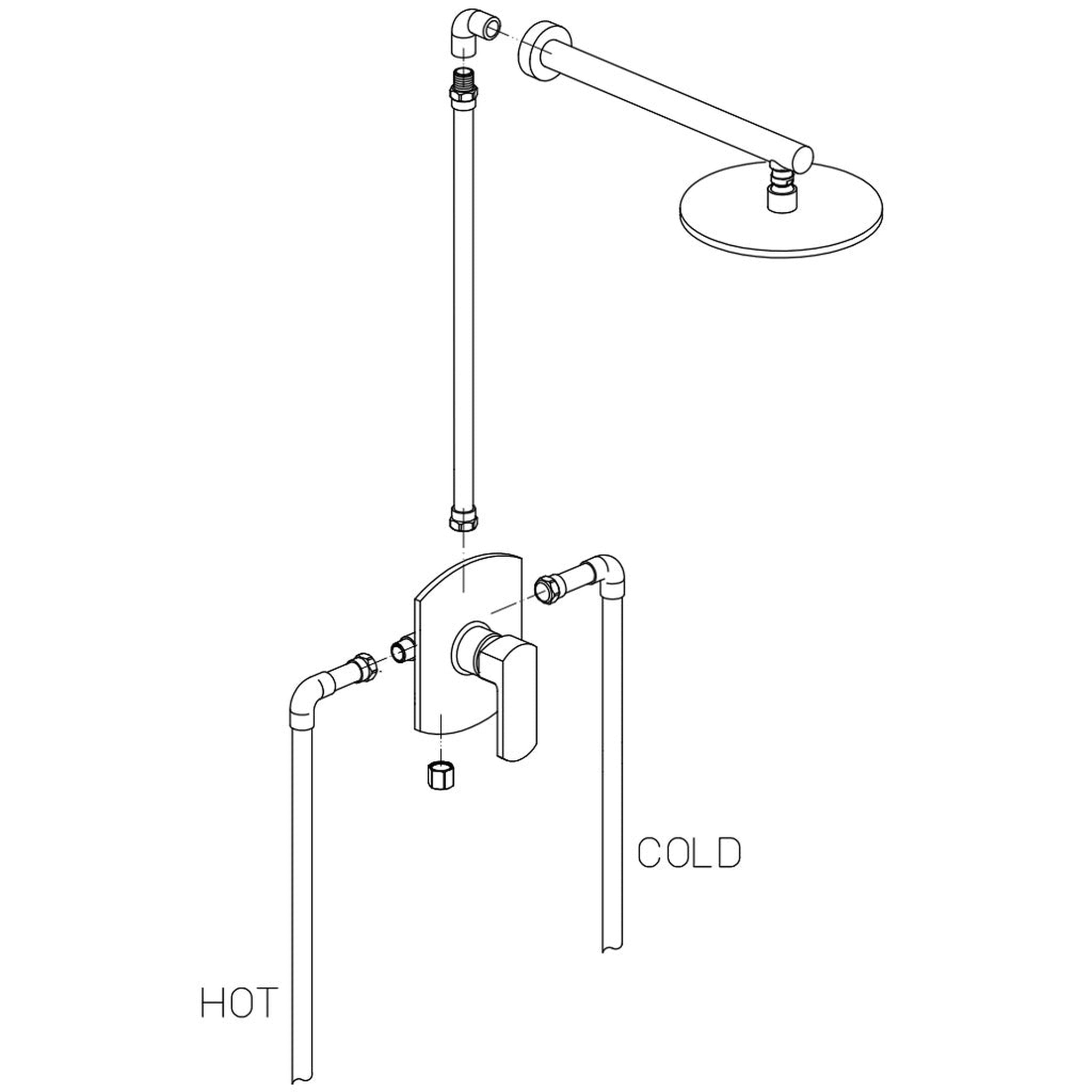 LaToscana by Paini, LaToscana Novello Brushed Nickel Pressure Balance Shower Kit