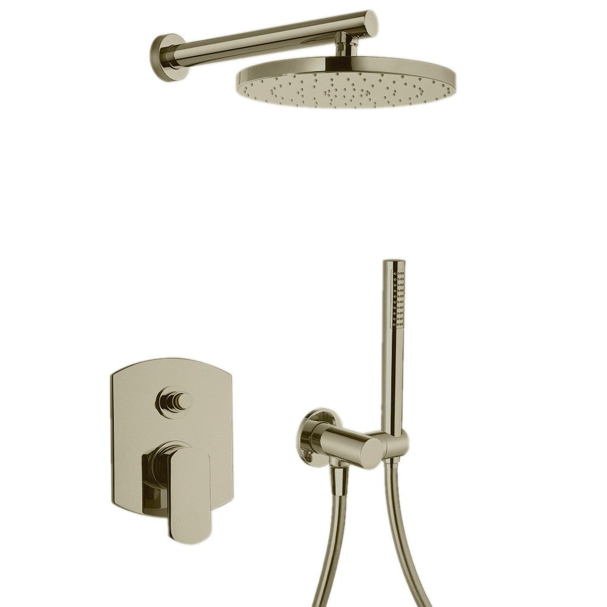 LaToscana by Paini, LaToscana Novello Brushed Nickel Pressure Balance Shower Kit With Handheld Shower