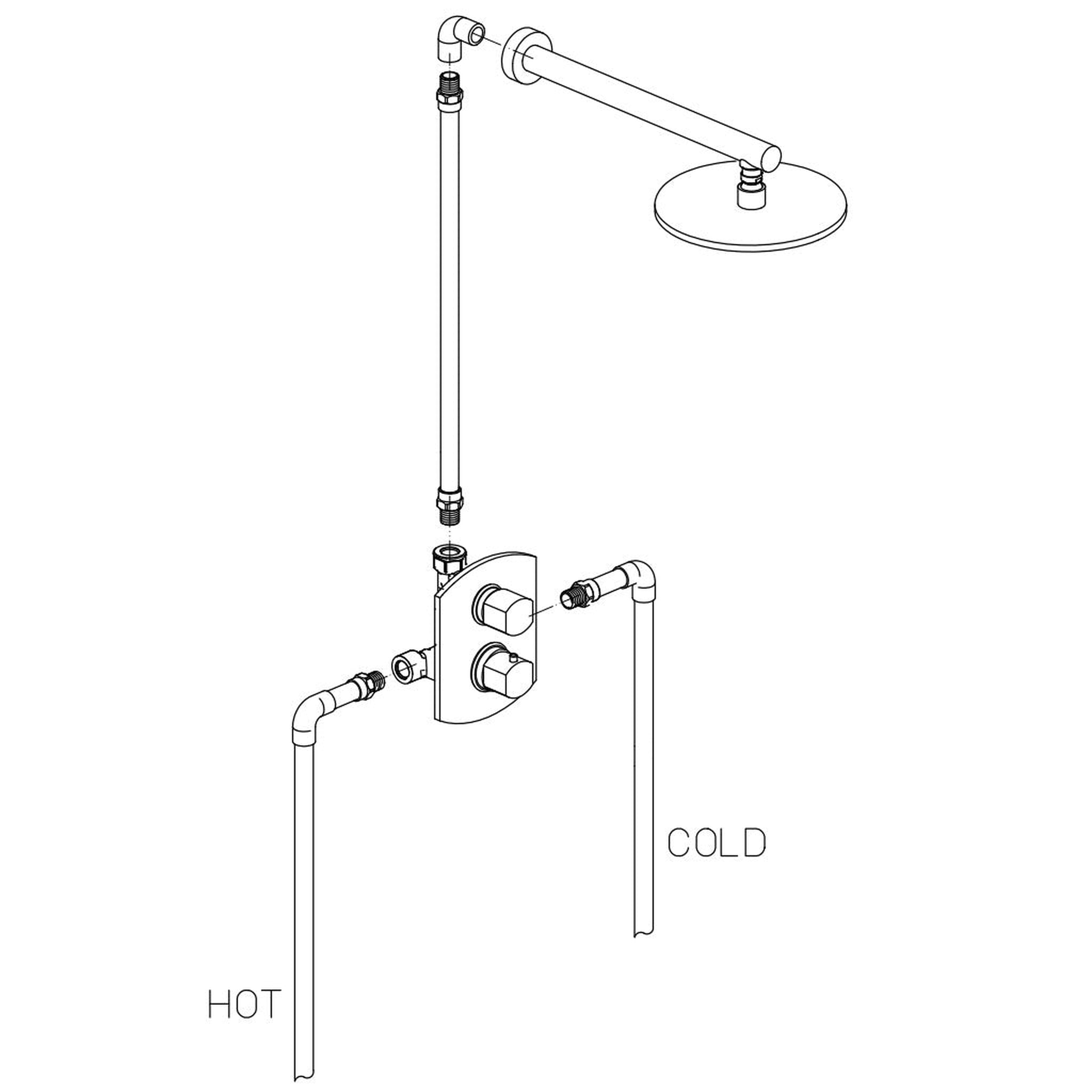 LaToscana by Paini, LaToscana Novello Brushed Nickel Thermostatic Shower Kit