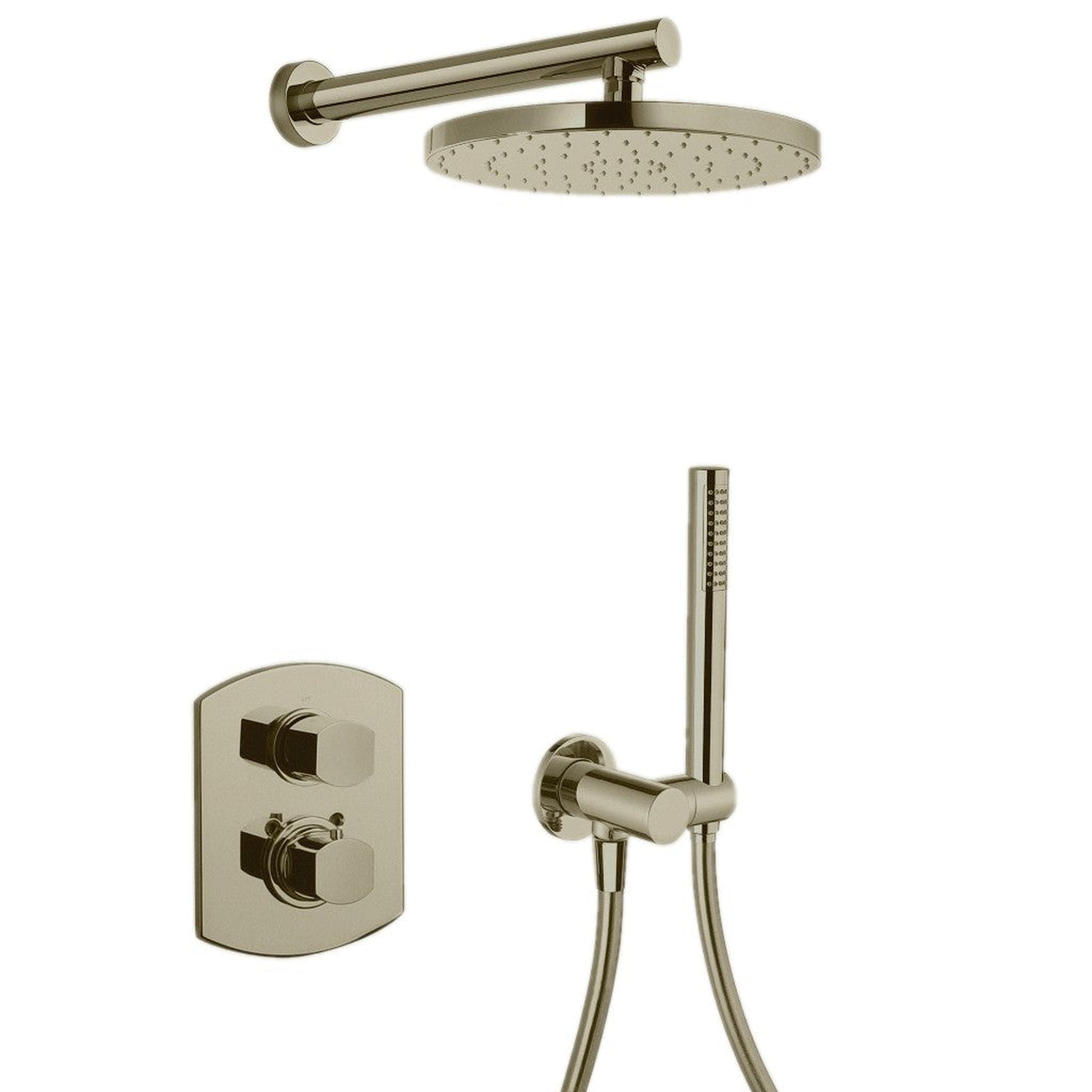 LaToscana by Paini, LaToscana Novello Brushed Nickel Thermostatic Shower Kit With Handheld Shower