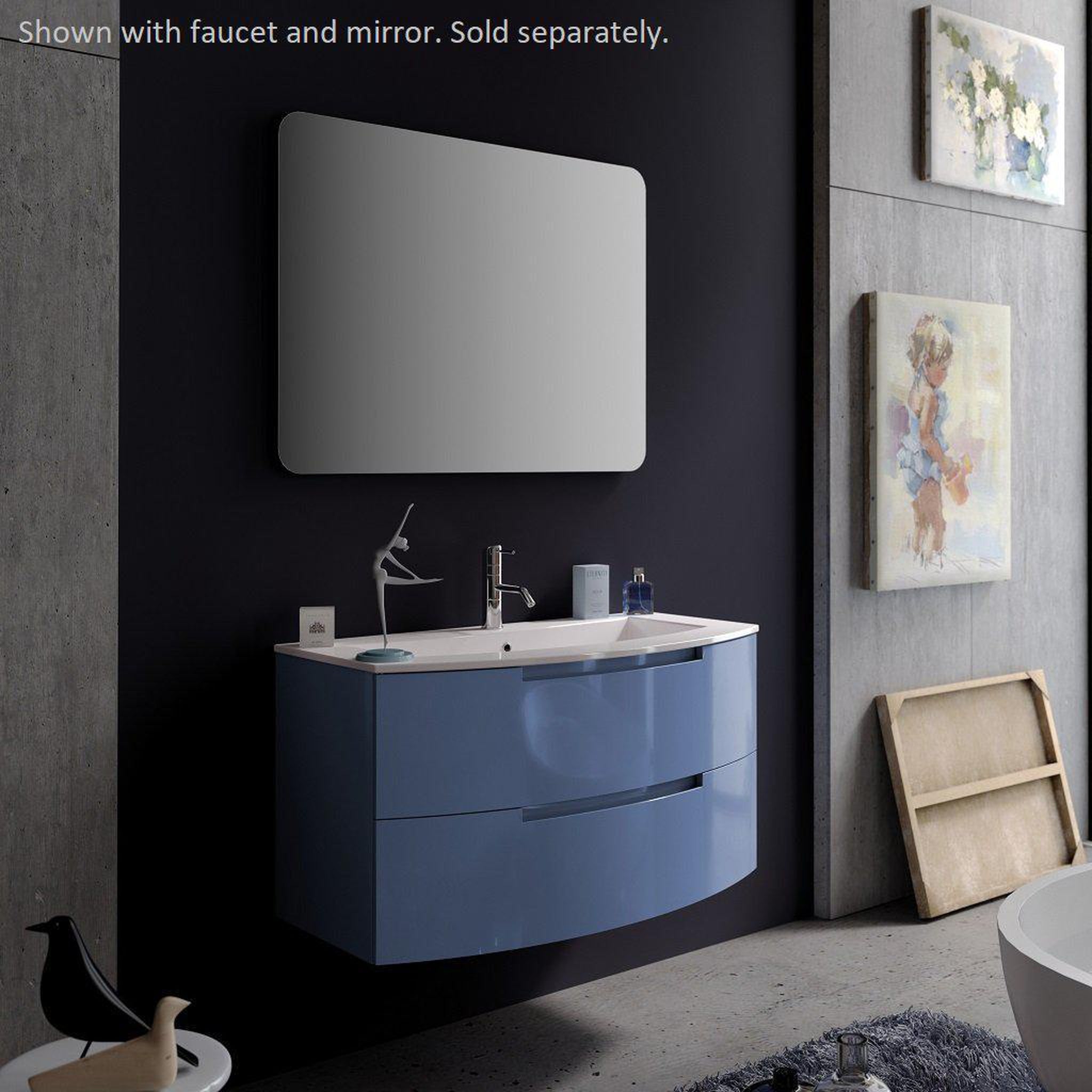 LaToscana by Paini, LaToscana Oasi 39" Black Wall-Mounted Vanity