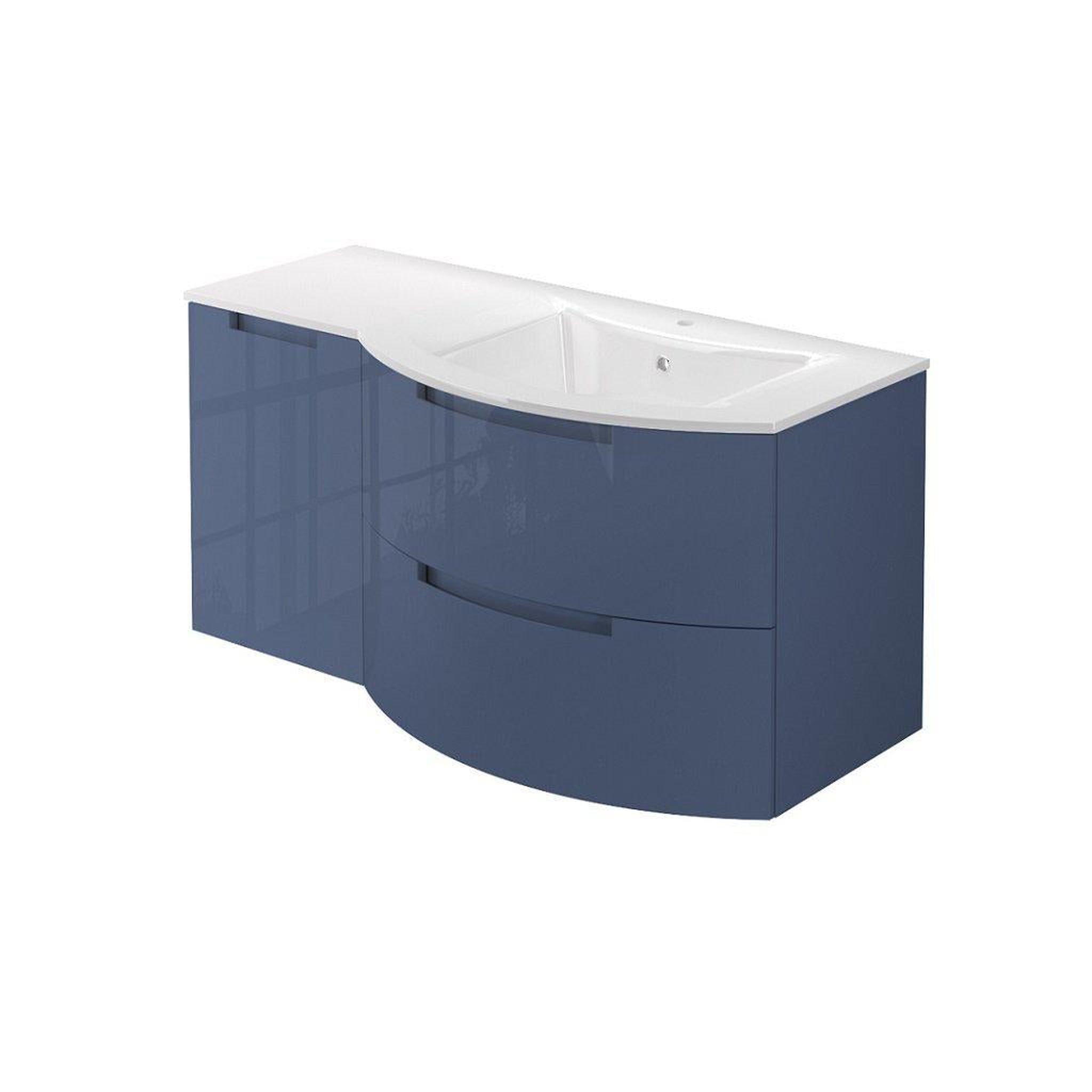 LaToscana by Paini, LaToscana Oasi 43" Blue Distante Wall-Mounted Vanity Set With Left Side Cabinet