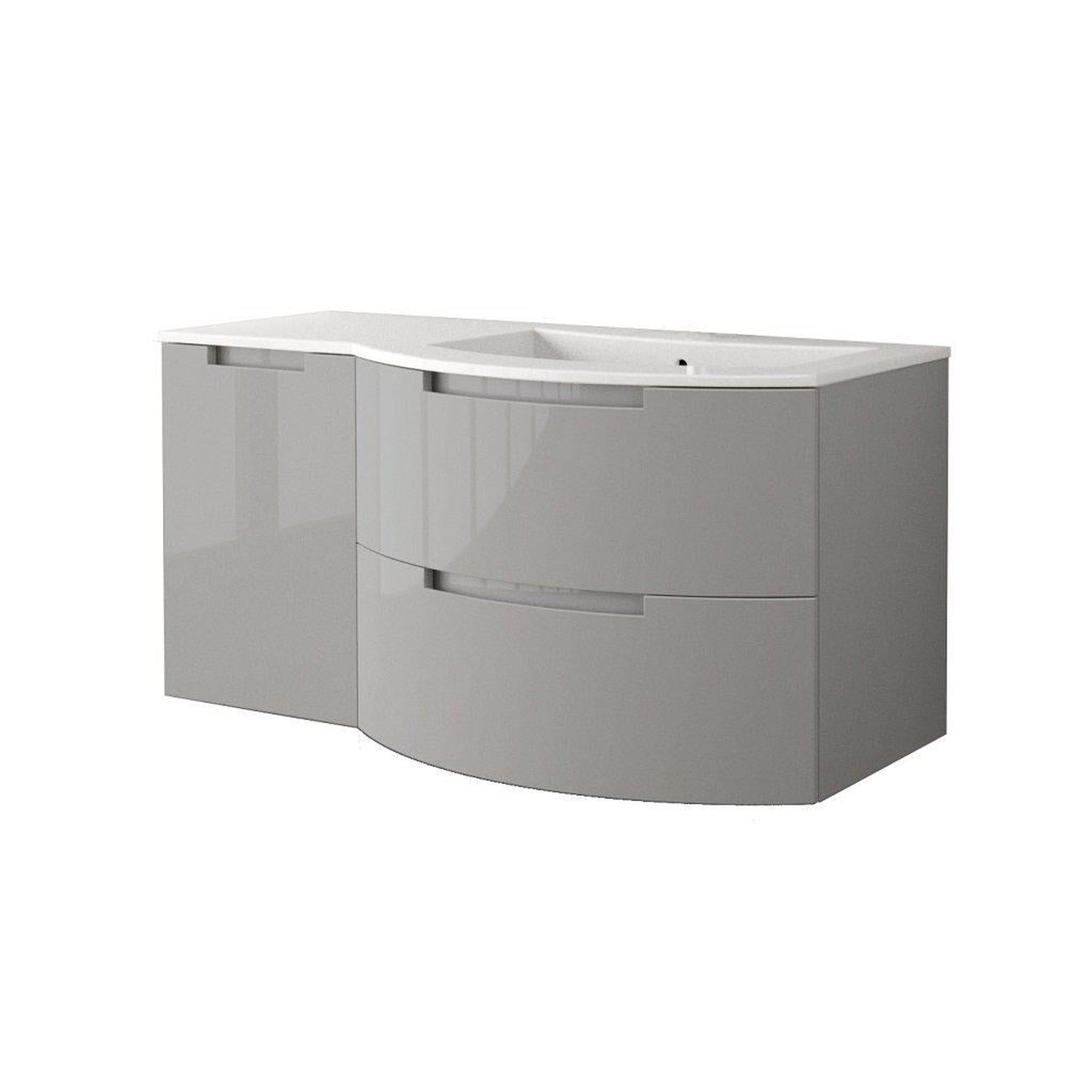 LaToscana by Paini, LaToscana Oasi 43" Gray Wall-Mounted Vanity Set With Left Side Cabinet