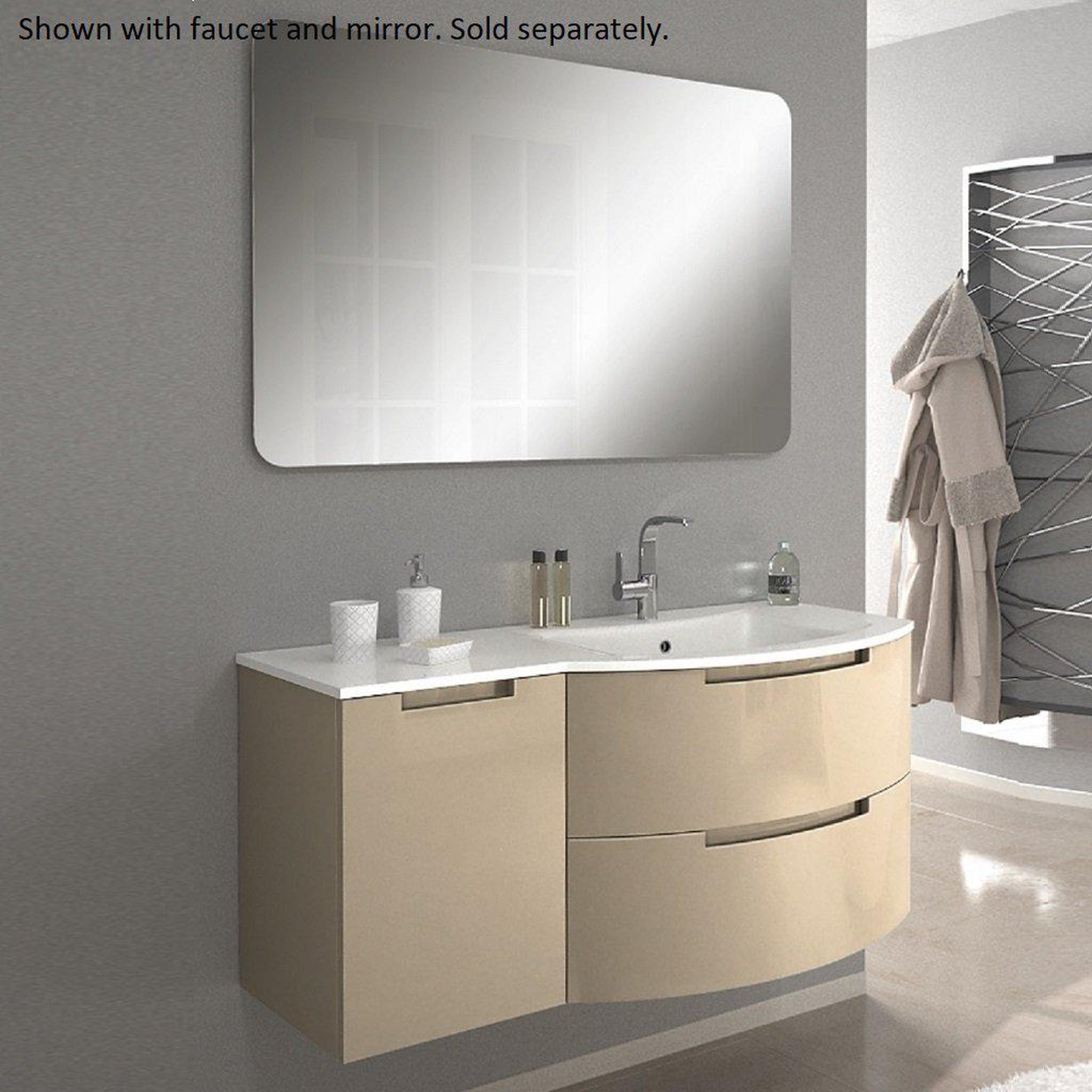 LaToscana by Paini, LaToscana Oasi 43" Gray Wall-Mounted Vanity Set With Left Side Cabinet