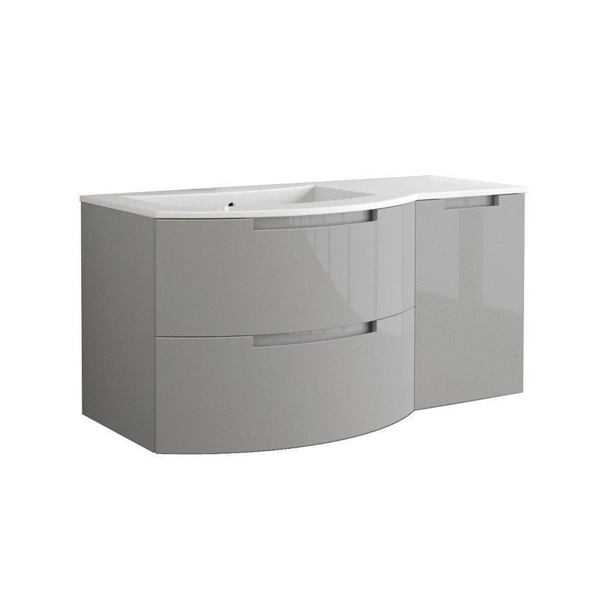 LaToscana by Paini, LaToscana Oasi 43" Gray Wall-Mounted Vanity Set With Right Side Cabinet