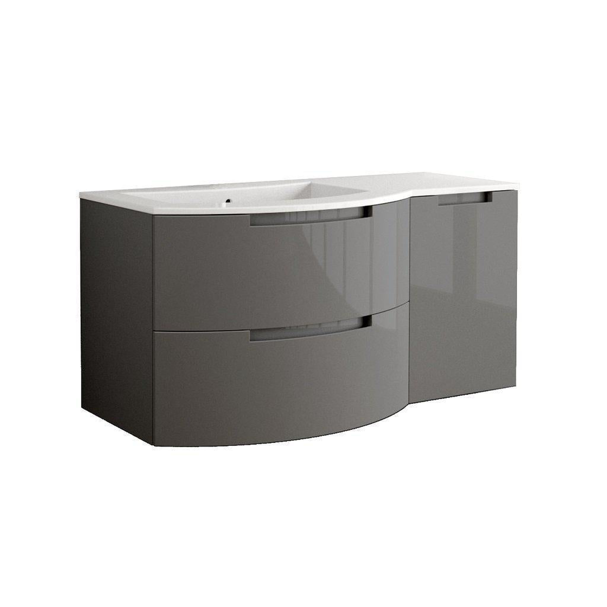 LaToscana by Paini, LaToscana Oasi 43" Slate Wall-Mounted Vanity Set With Right Side Cabinet