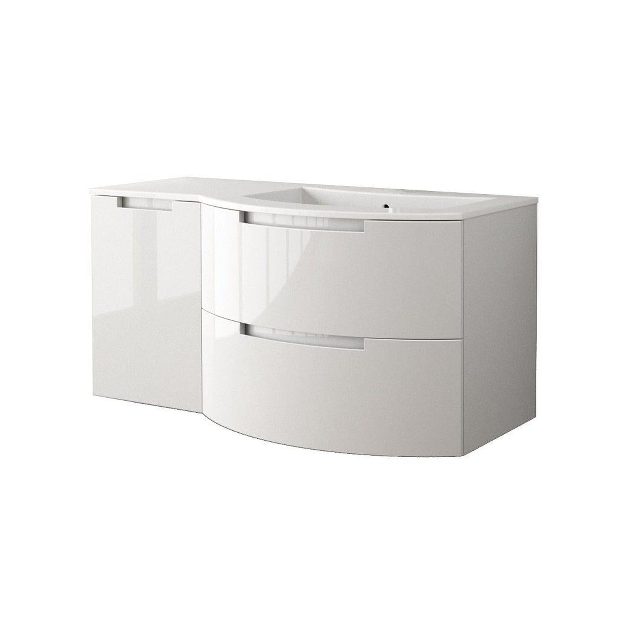 LaToscana by Paini, LaToscana Oasi 43" White Wall-Mounted Vanity Set With Left Side Cabinet