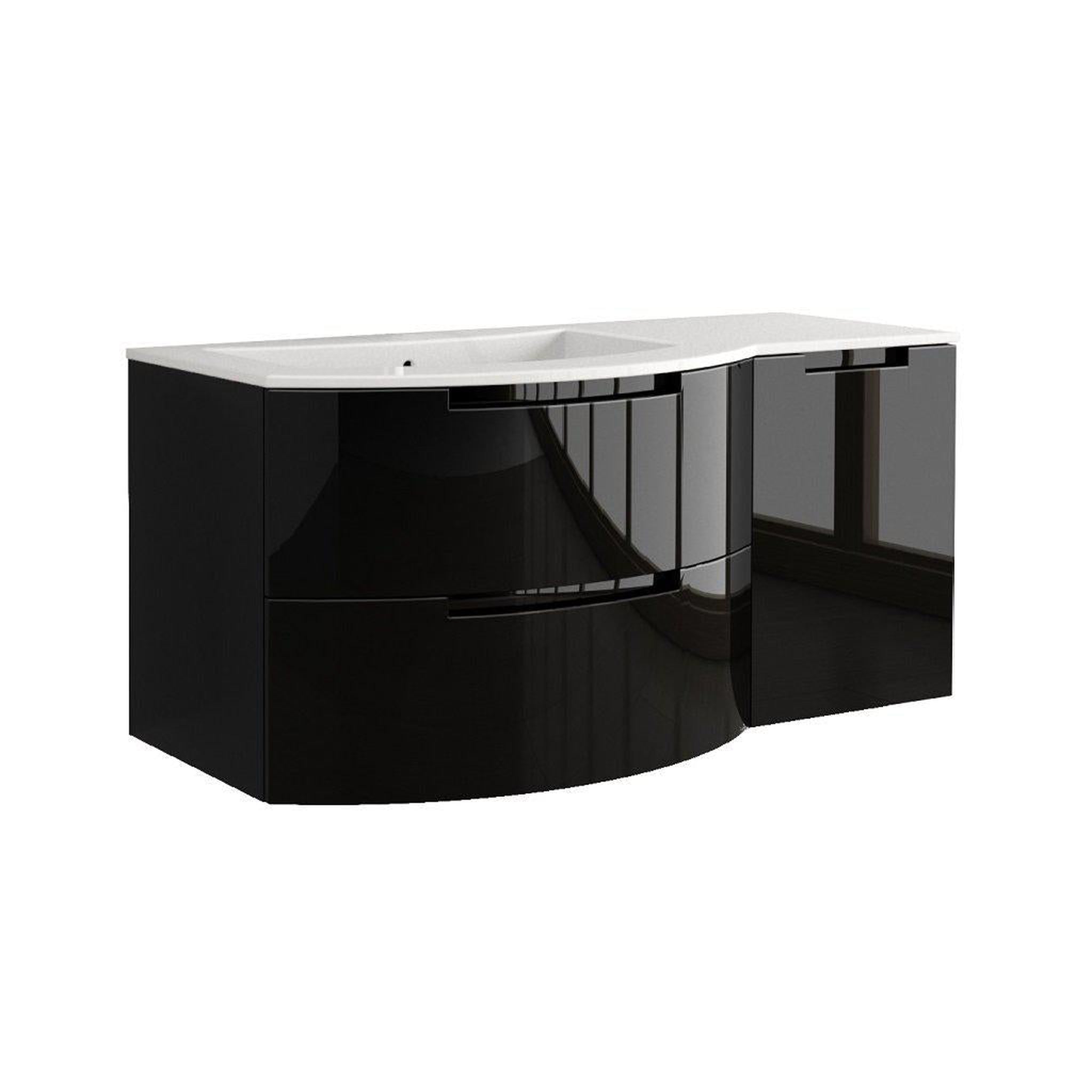 LaToscana by Paini, LaToscana Oasi 53" Black Wall-Mounted Vanity Set With Right Side Cabinet