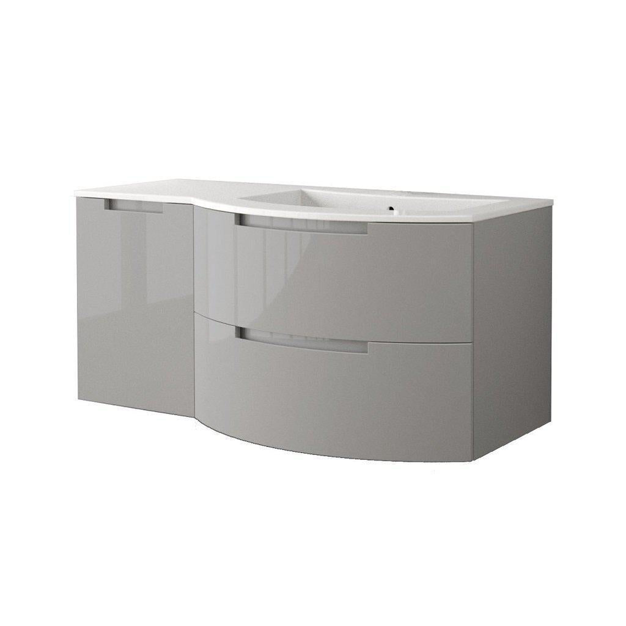 LaToscana by Paini, LaToscana Oasi 53" Gray Wall-Mounted Vanity Set With Left Side Cabinet