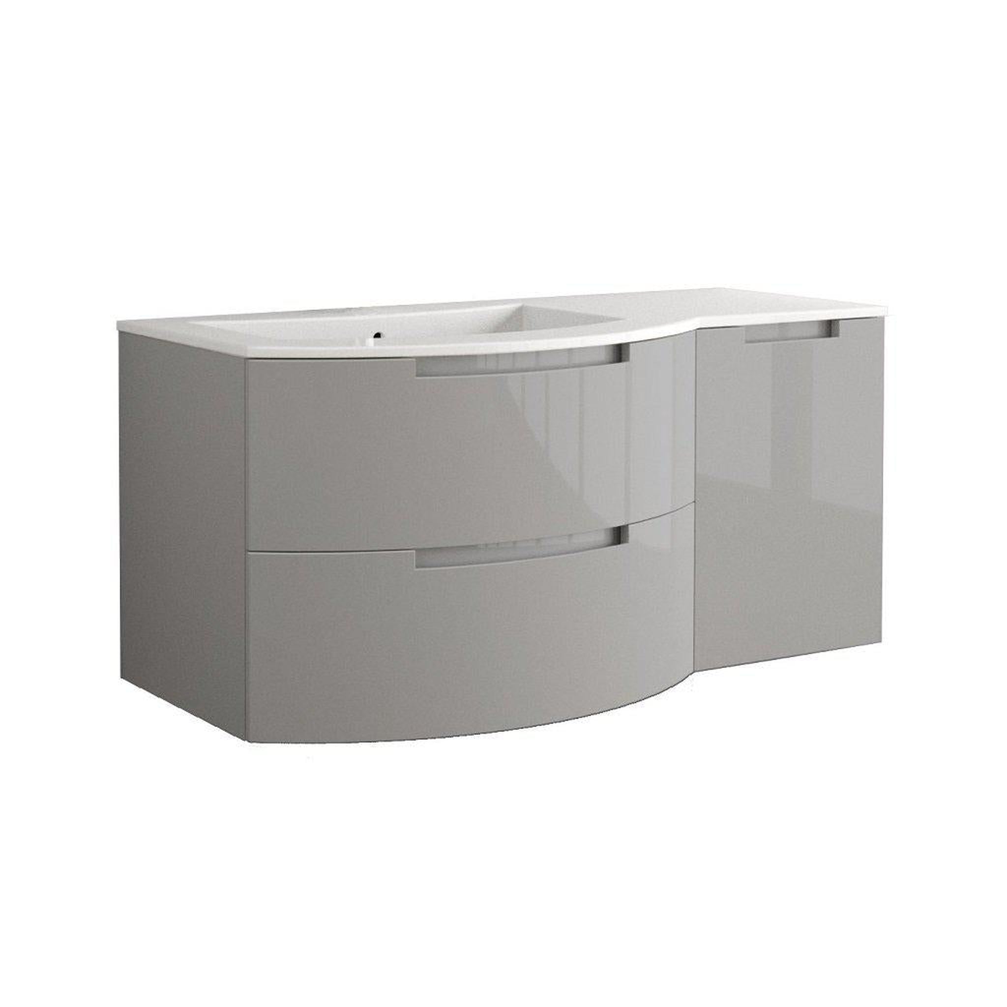 LaToscana by Paini, LaToscana Oasi 53" Gray Wall-Mounted Vanity Set With Right Side Cabinet