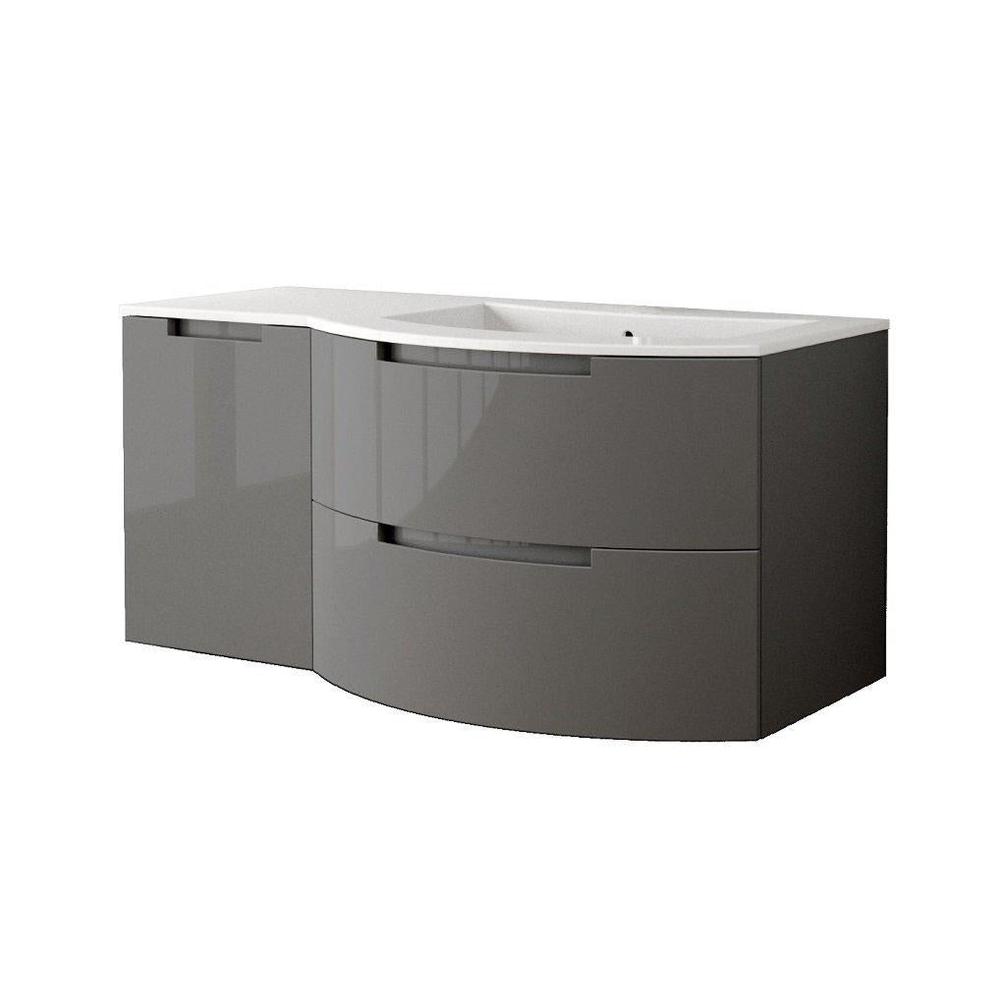 LaToscana by Paini, LaToscana Oasi 53" Slate Wall-Mounted Vanity Set With Left Side Cabinet