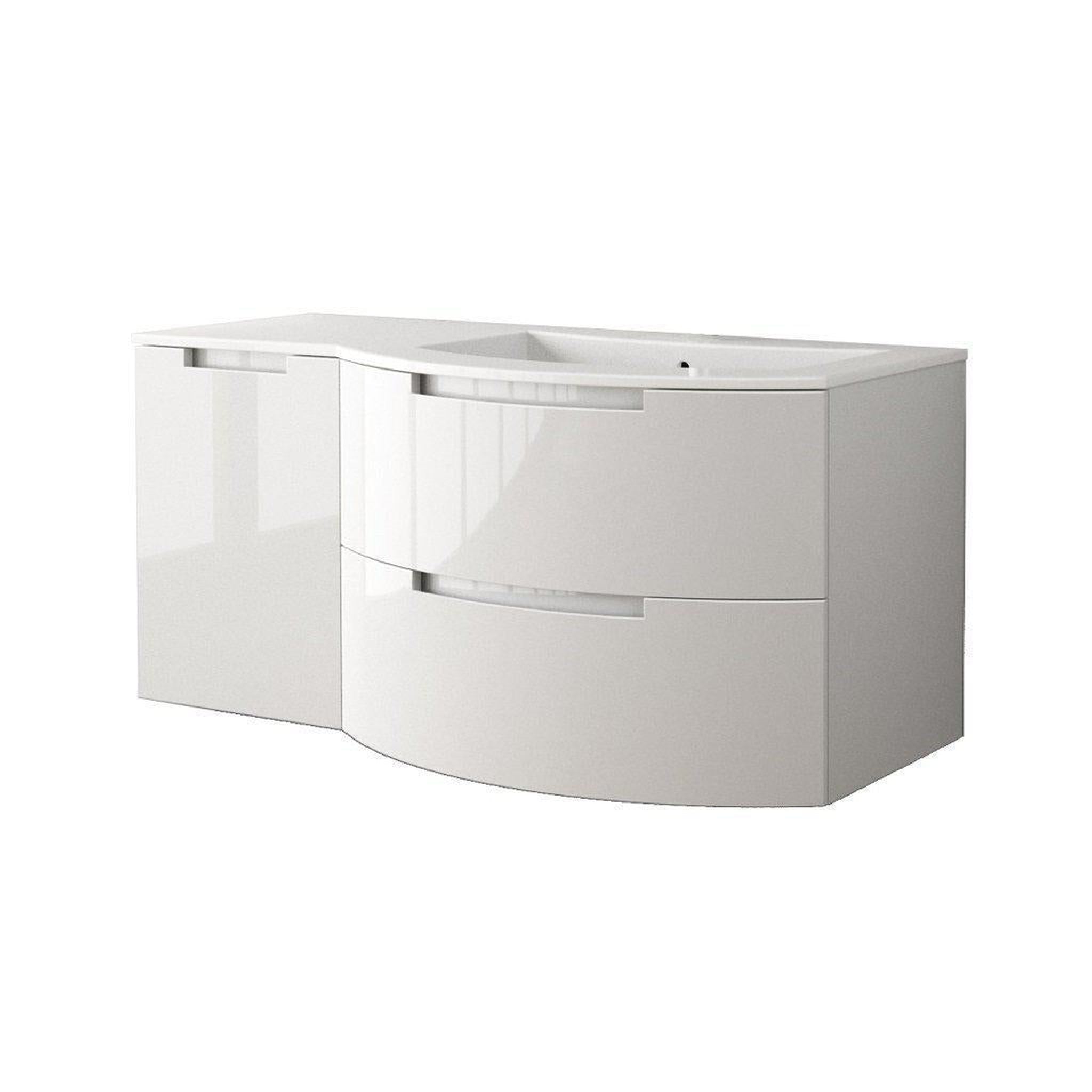 LaToscana by Paini, LaToscana Oasi 53" White Wall-Mounted Vanity Set With Left Side Cabinet