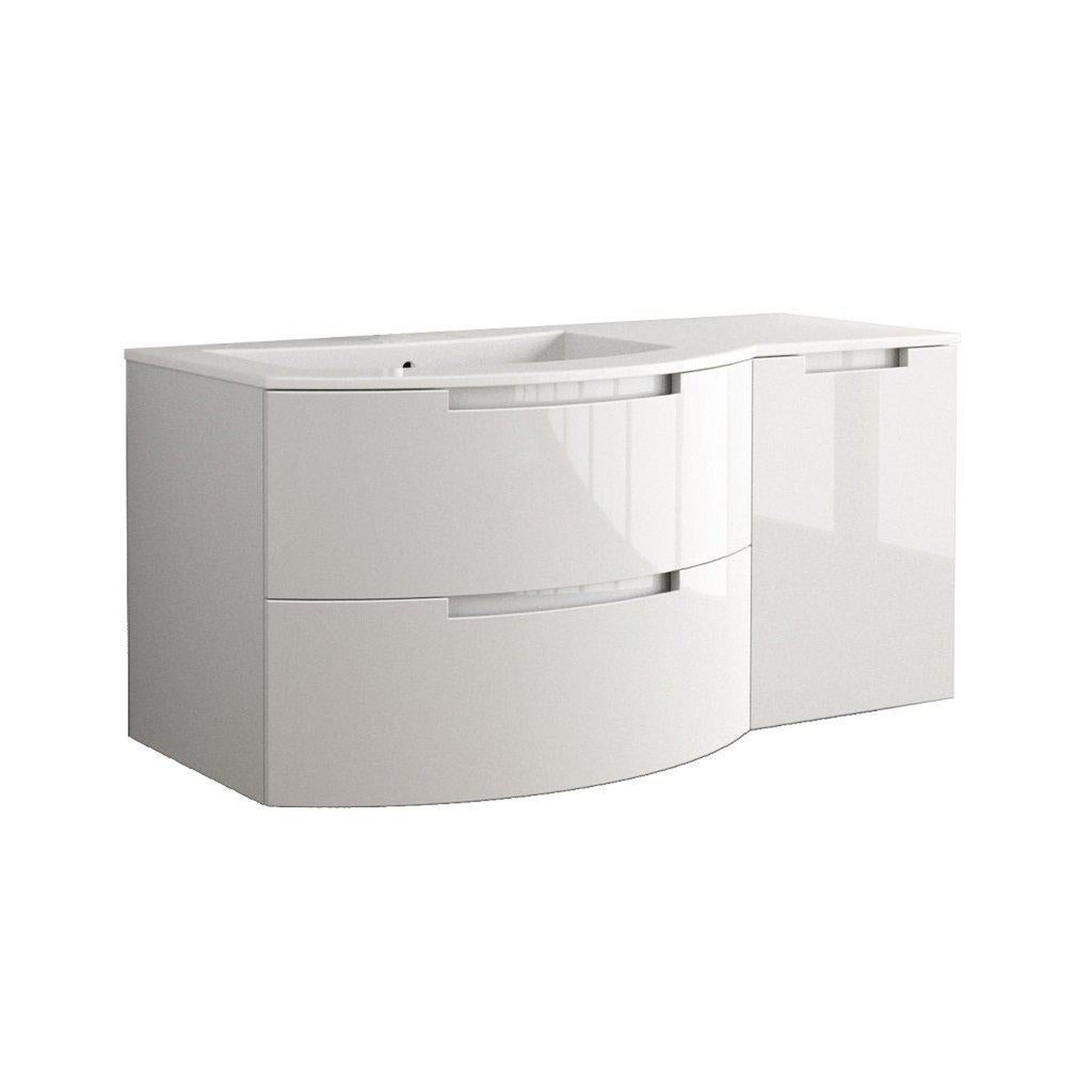 LaToscana by Paini, LaToscana Oasi 53" White Wall-Mounted Vanity Set With Right Side Cabinet